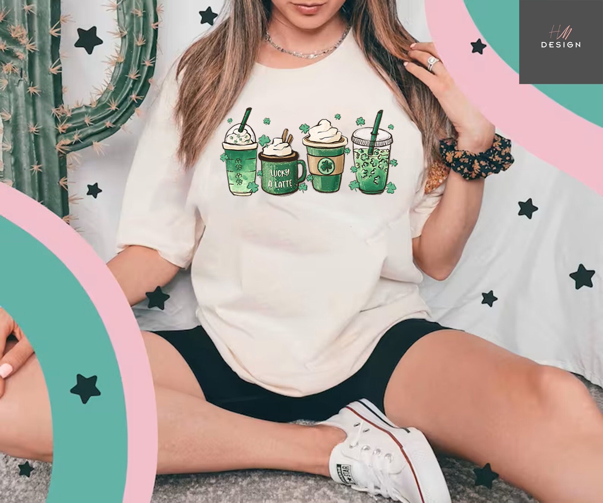 Coffee St Patricks Day shirt, Womens Cute St Patty's Day Shirt, Lucky latte Green Shirt, Irish Shamrock clover shirt, women St Patricks tee
