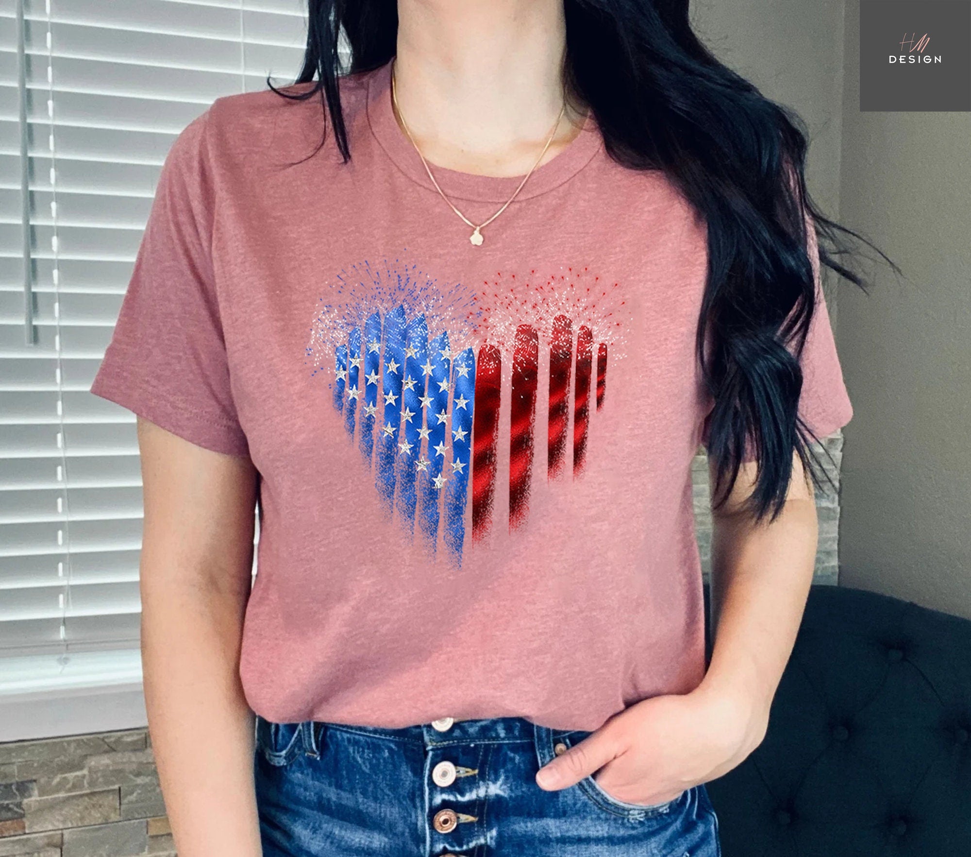 American Flag Heart T-Shirt, Fourth of July T-Shirt, USA Flag Shirt, Independence Day, American Flag Shirt, Patriotic Shirt, 4Th Of July Tee