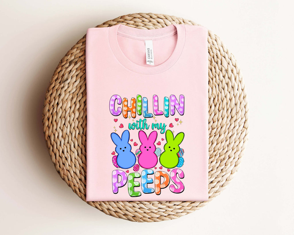 Chilling With My Peeps Shirt, Chilling With My Peeps Sweatshirt, Cute Easter Hoodie, Gift For Easter Day, Peeps Easter Shirt, Blessed Shirt