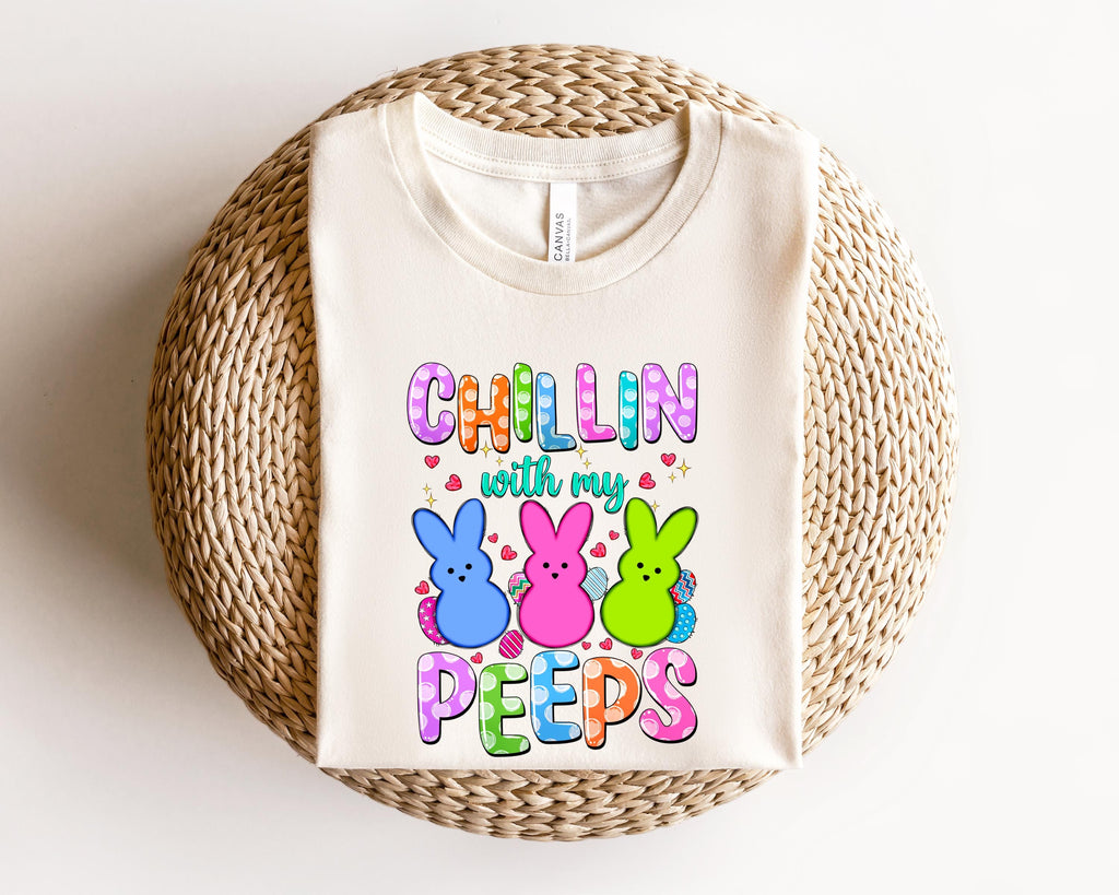 Chilling With My Peeps Shirt, Chilling With My Peeps Sweatshirt, Cute Easter Hoodie, Gift For Easter Day, Peeps Easter Shirt, Blessed Shirt