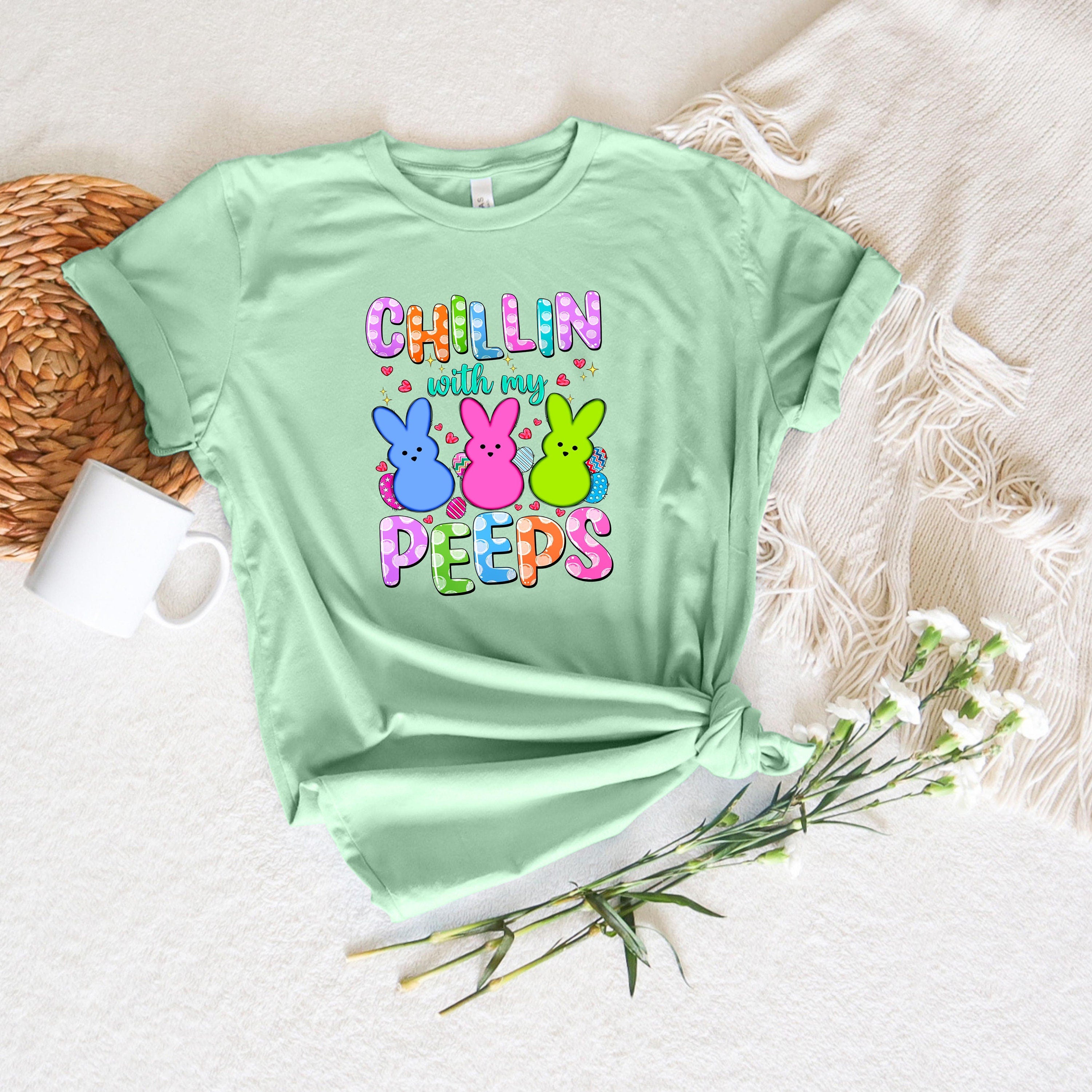 Chilling With My Peeps Shirt, Chilling With My Peeps Sweatshirt, Cute Easter Hoodie, Gift For Easter Day, Peeps Easter Shirt, Blessed Shirt