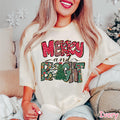 Comfort Colors® Merry and Bright Christmas Shirt Cute Womens Christmas Gift Christmas Tree Shirt Holiday Shirt Family Merry Christmas Shirt