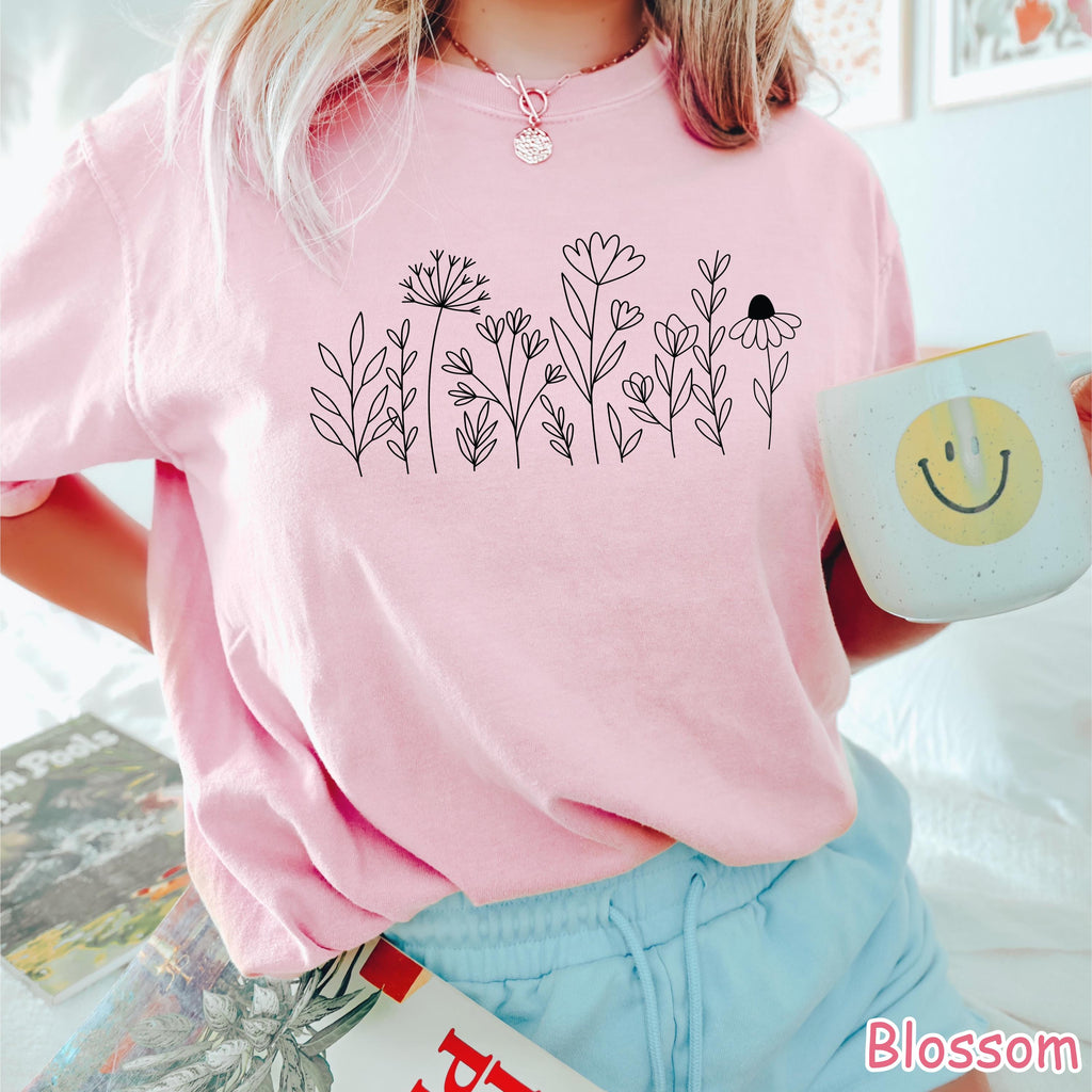 Comfort Colors® Wildflower Shirt Floral Cottagecore Shirt Botanical Shirt Womens Flower Shirt Nature Shirt Wildflower Tshirt Wild Flower Tee