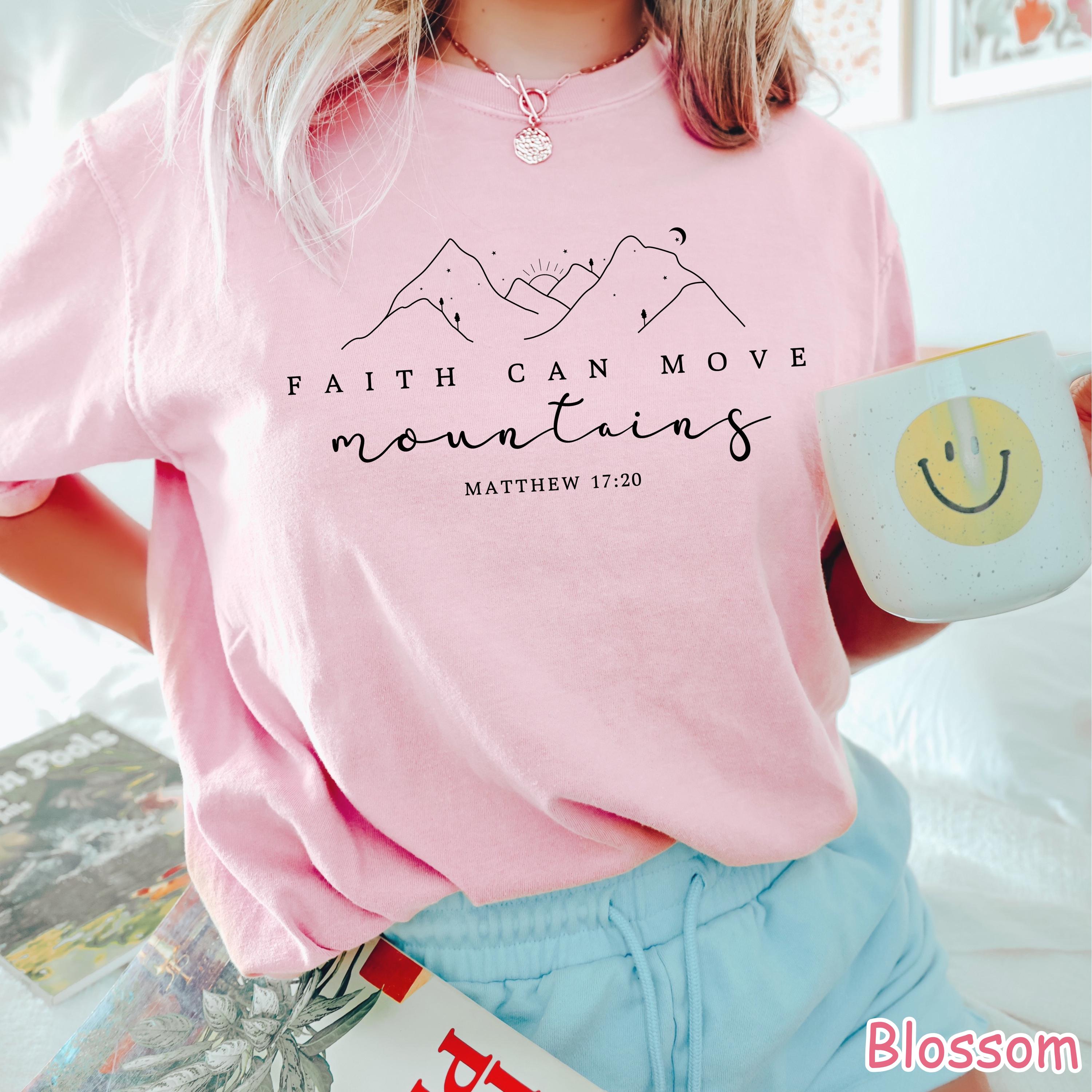 Comfort Colors® Christian Shirt Faith Can Move Mountains Shirt Religious Women Gift Bible Verse Shirt Jesus Apparel Christian Gift Faith Tee