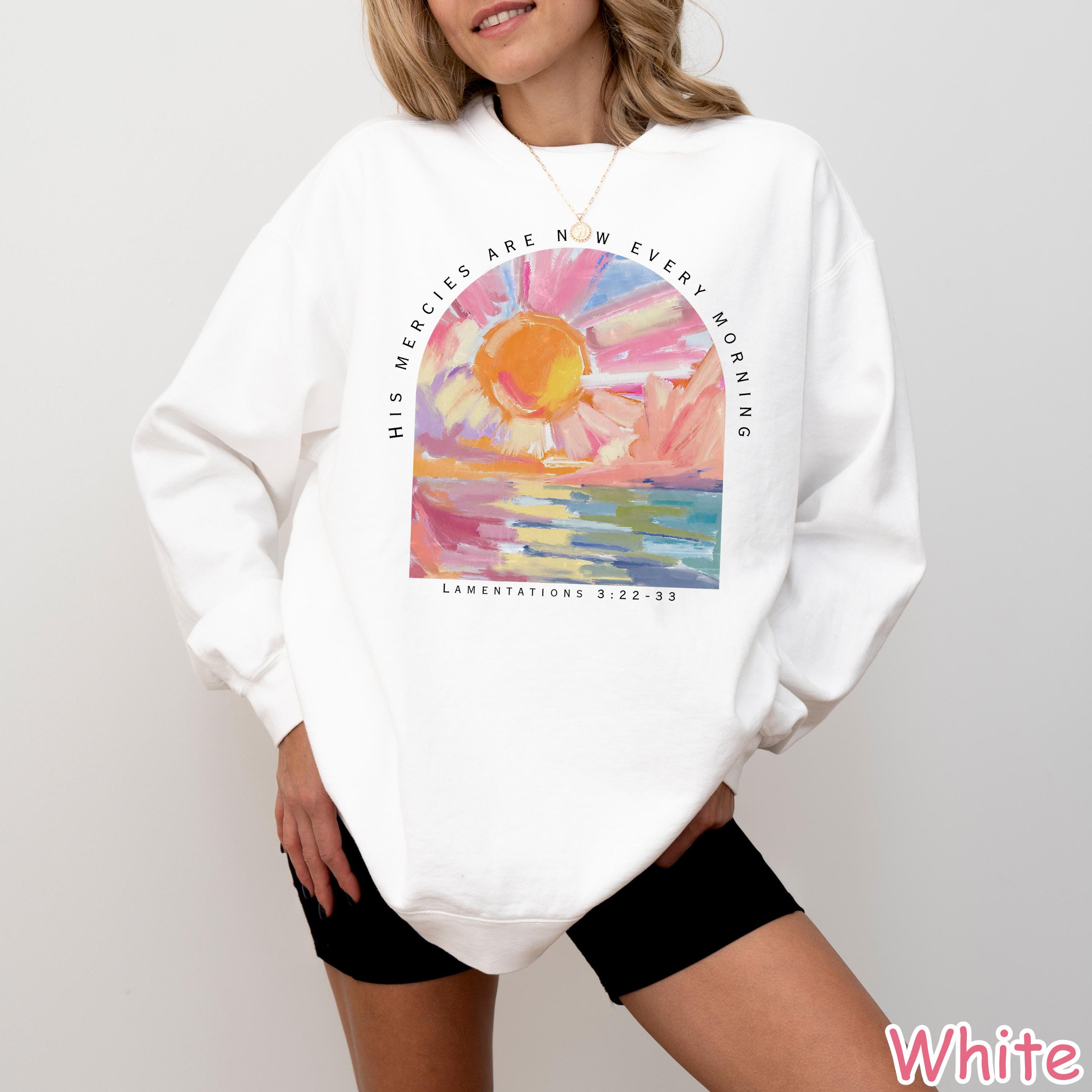 Comfort Colors® Christian Sweatshirt Faith Sweater Bible Verse Shirt Religious Gifts for Women Jesus Shirt His Mercies Are New Every Morning