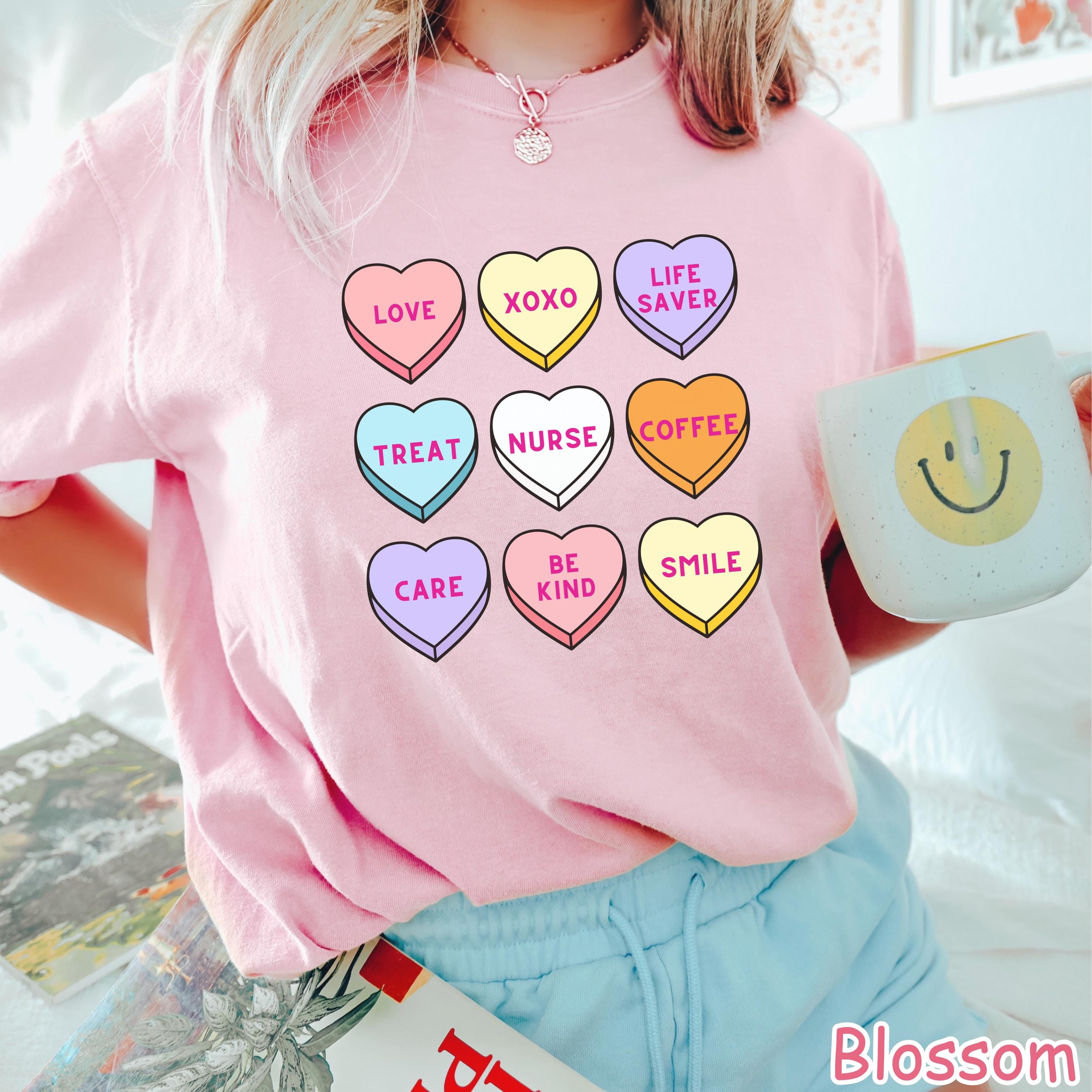 Comfort Colors® Cute Valentines Nurse Hearts Shirt, Valentines Day Nurse Gift, Nurse Love Tee, Valentine Gifts for Nurses, Nursing Crewneck