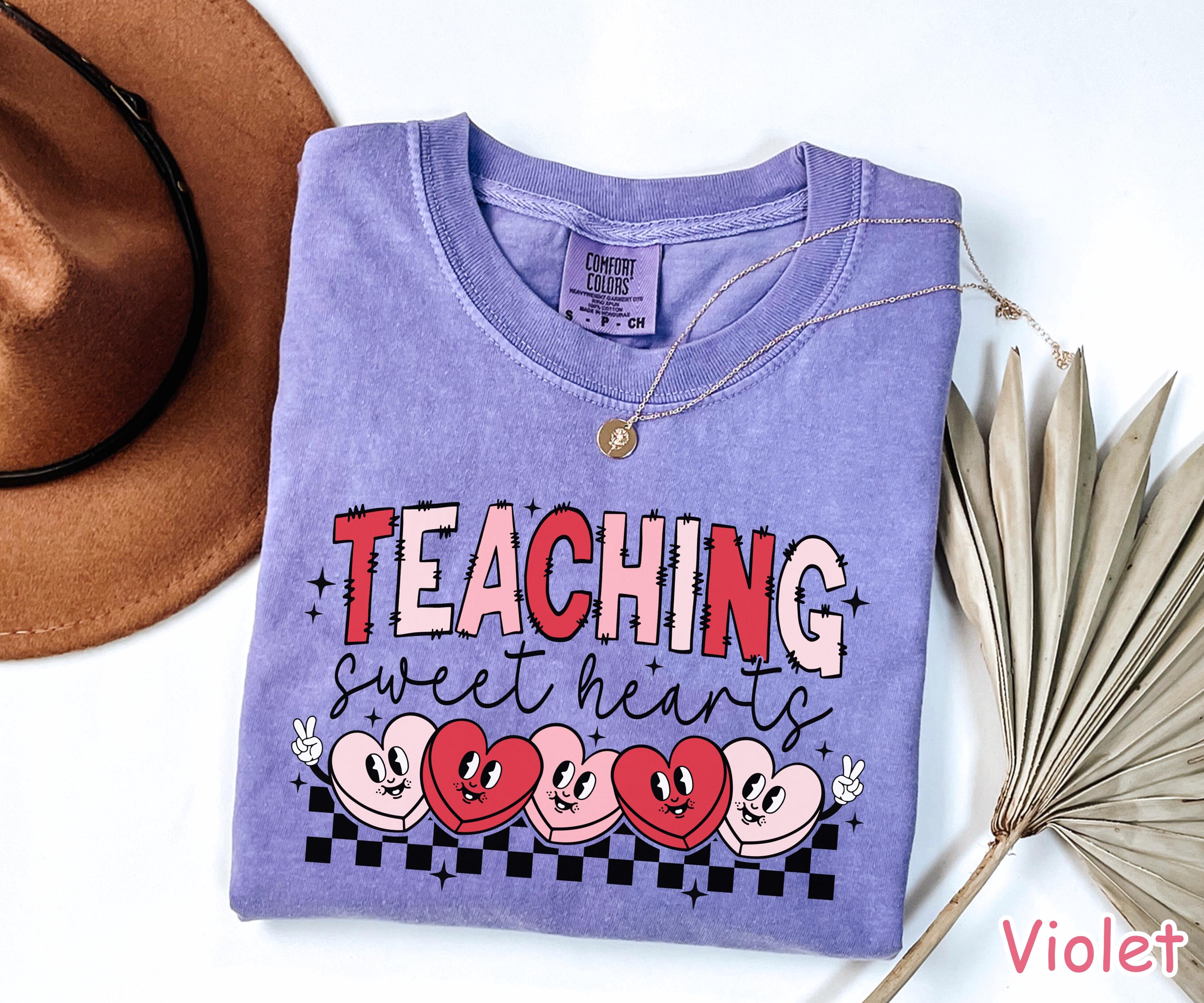 Comfort Colors® Valentines Day Teacher Shirt Teaching Sweethearts Teacher Tee Valentine Gift for Teacher Cute Love Hearts Teacher Shirt