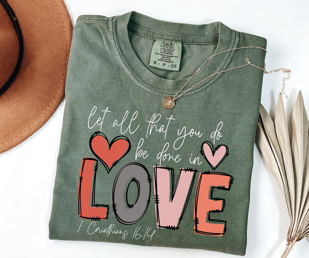 Comfort Colors® Christian Valentine's Day Shirt Faith Valentine Gift for Women Bible Verse Tee Christian Gifts Jesus Apparel Cute Love Shirt