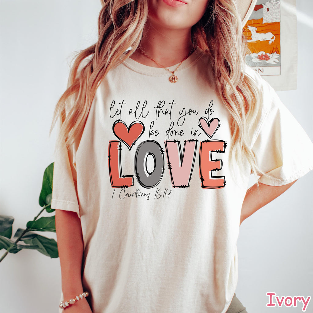 Comfort Colors® Christian Valentine's Day Shirt Faith Valentine Gift for Women Bible Verse Tee Christian Gifts Jesus Apparel Cute Love Shirt
