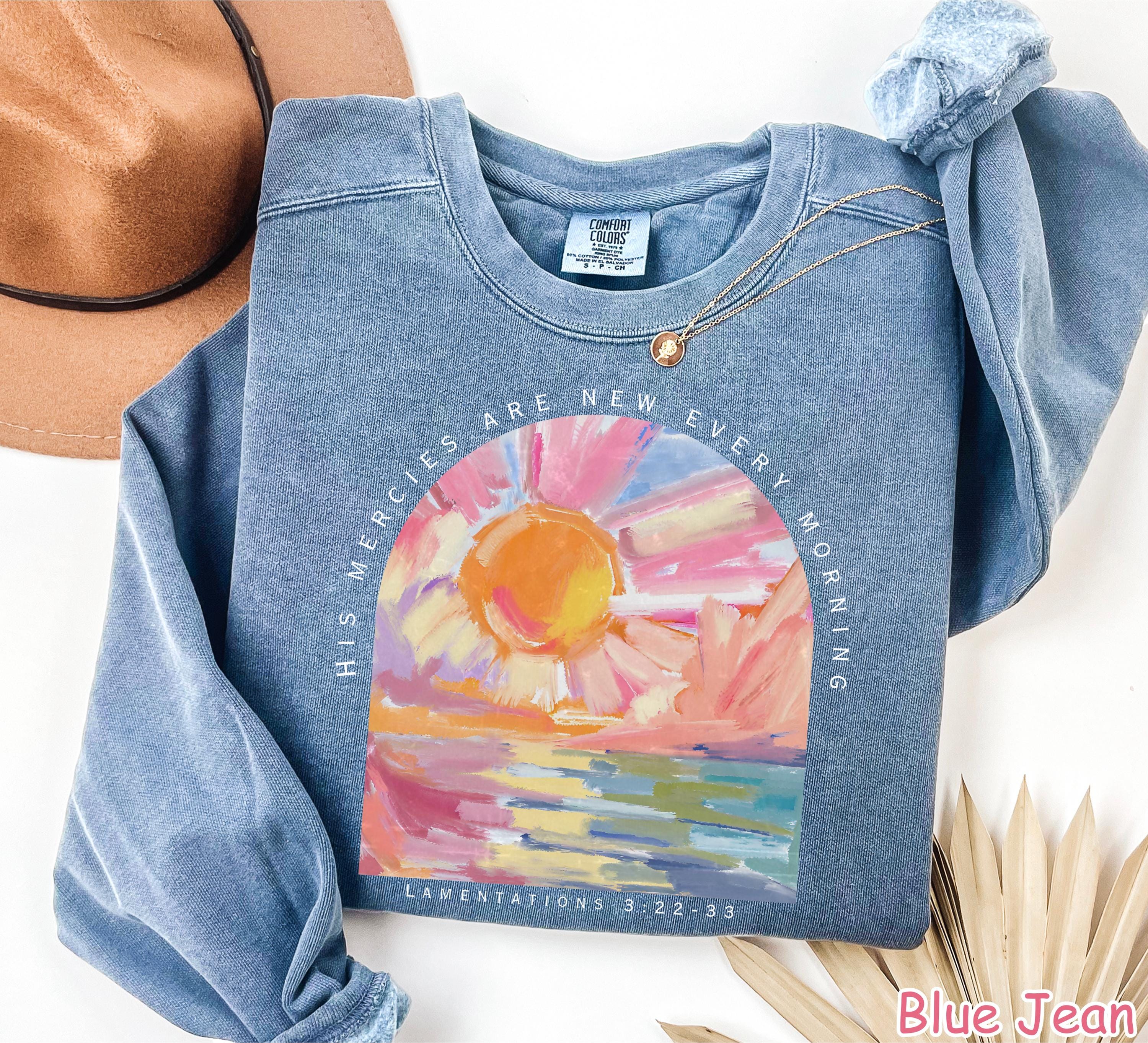 Comfort Colors® Christian Sweatshirt Faith Sweater Bible Verse Shirt Religious Gifts for Women Jesus Shirt His Mercies Are New Every Morning