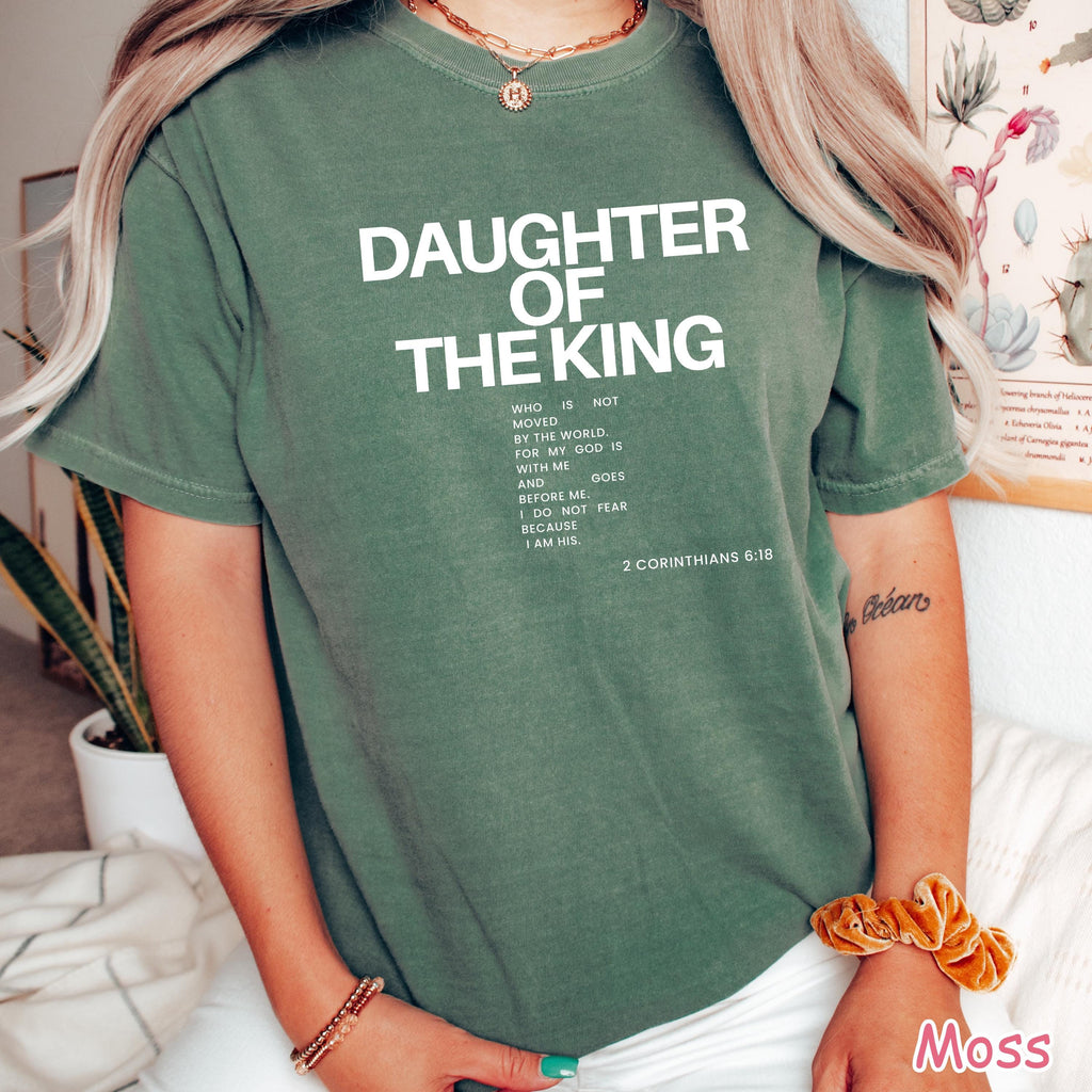 Comfort Colors® Christian Shirt Child of God Shirt Daughter of the King Shirt Religious Women Gift Faith Shirt Bible Verse Tee Jesus Apparel