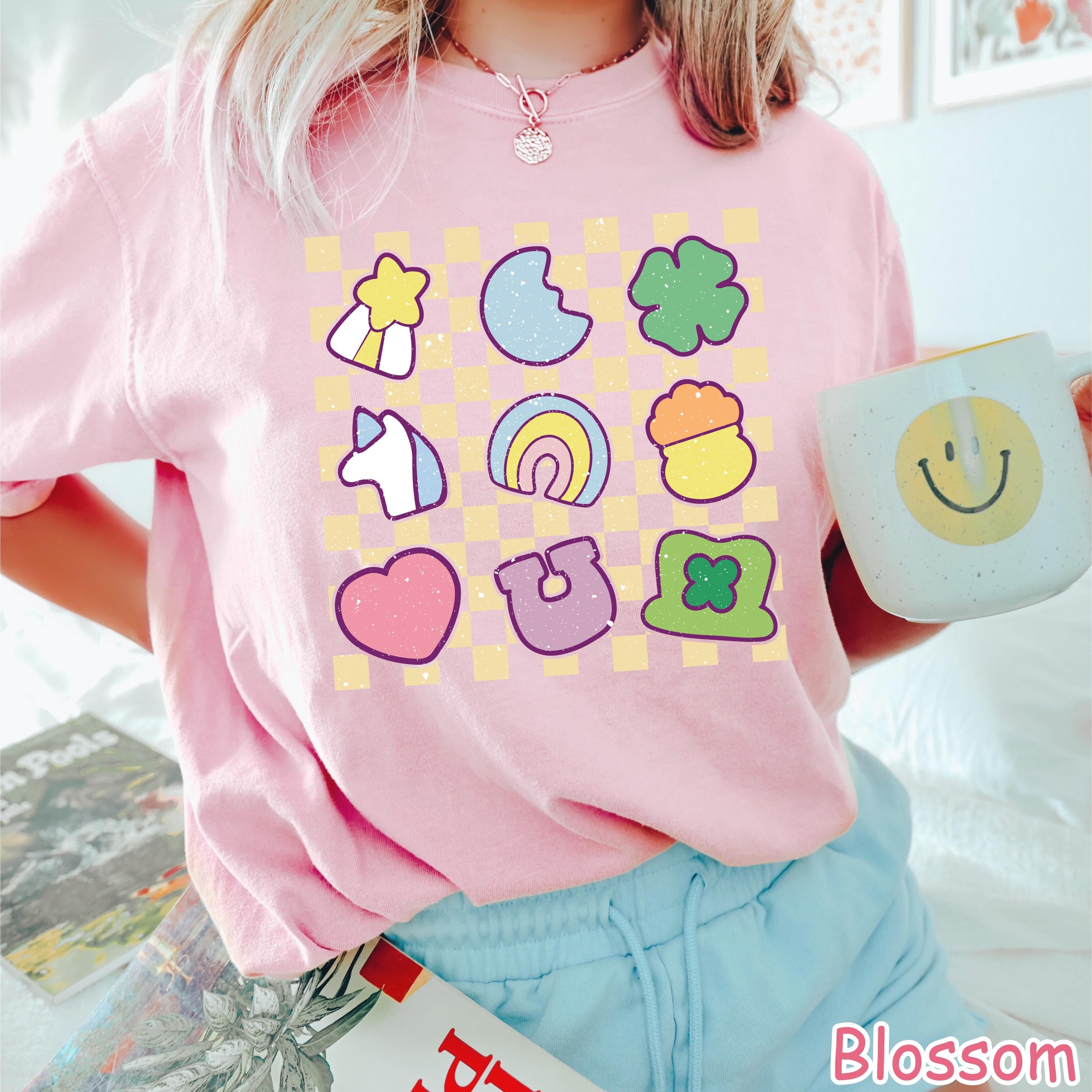 Comfort Colors® Retro Lucky Charm Shirt, Shamrock Rainbow Shirt, Womens St Patricks Day Shirt, Cute Irish Shirt, St Patty's Good Luck Shirt