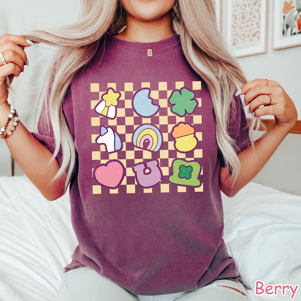Comfort Colors® Retro Lucky Charm Shirt, Shamrock Rainbow Shirt, Womens St Patricks Day Shirt, Cute Irish Shirt, St Patty's Good Luck Shirt