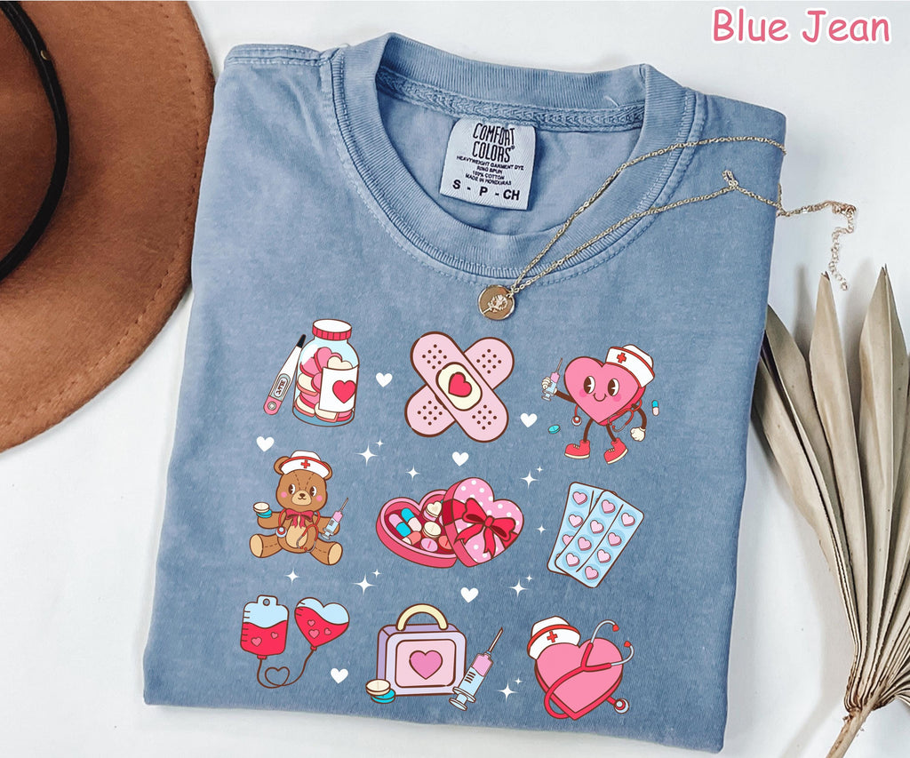 Comfort Colors® Valentines Day Nurse Shirt, Cute Valentine Nurse Gift, XOXO Nursing Heart Tee, Valentine Gifts for Nurses, Nurse Love Shirt