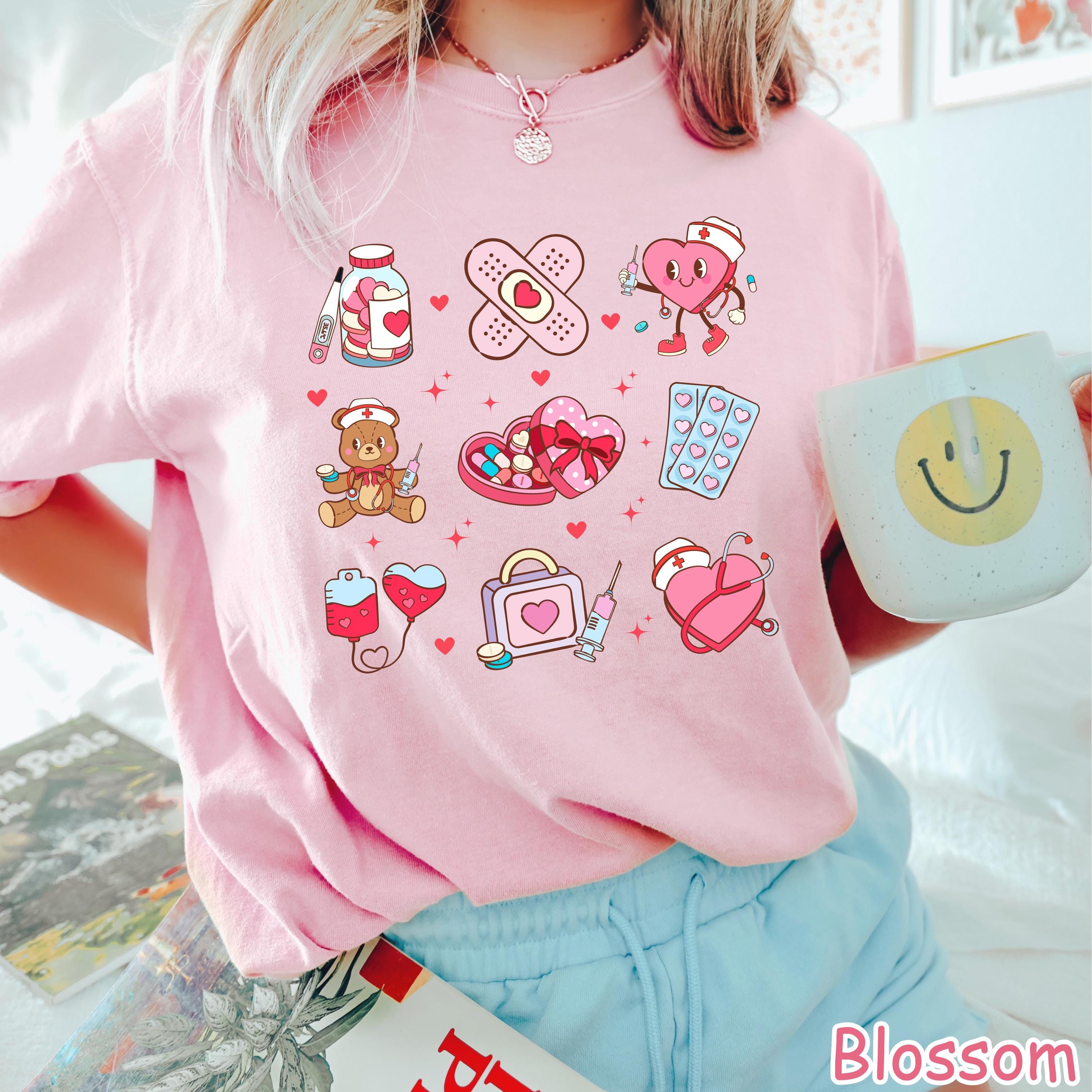 Comfort Colors® Valentines Day Nurse Shirt, Cute Valentine Nurse Gift, XOXO Nursing Heart Tee, Valentine Gifts for Nurses, Nurse Love Shirt