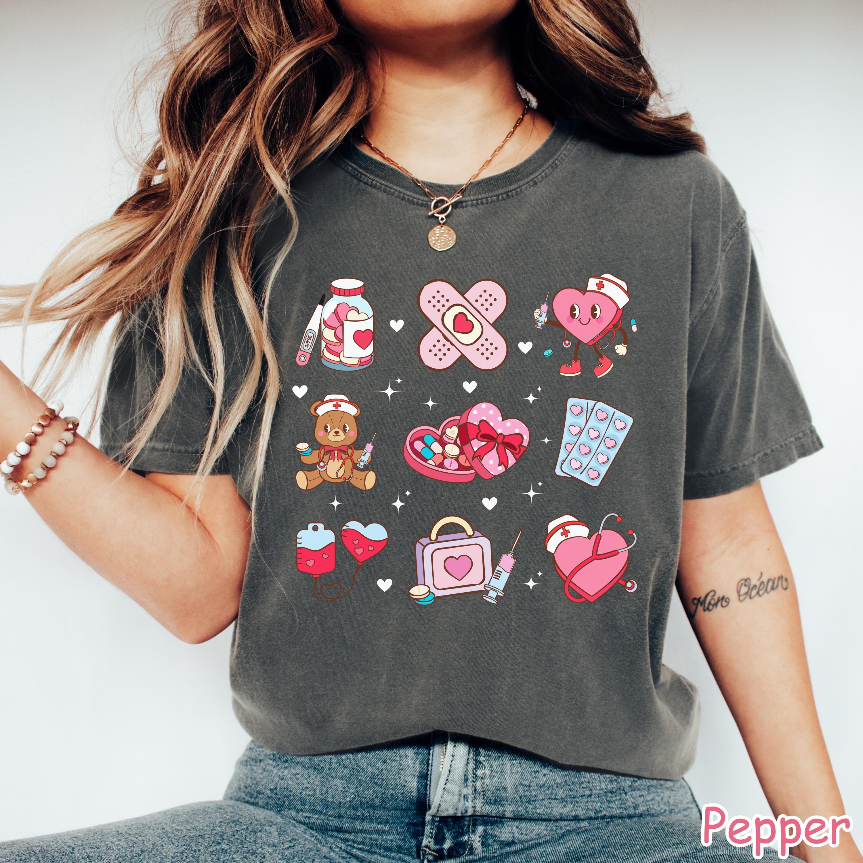 Comfort Colors® Valentines Day Nurse Shirt, Cute Valentine Nurse Gift, XOXO Nursing Heart Tee, Valentine Gifts for Nurses, Nurse Love Shirt