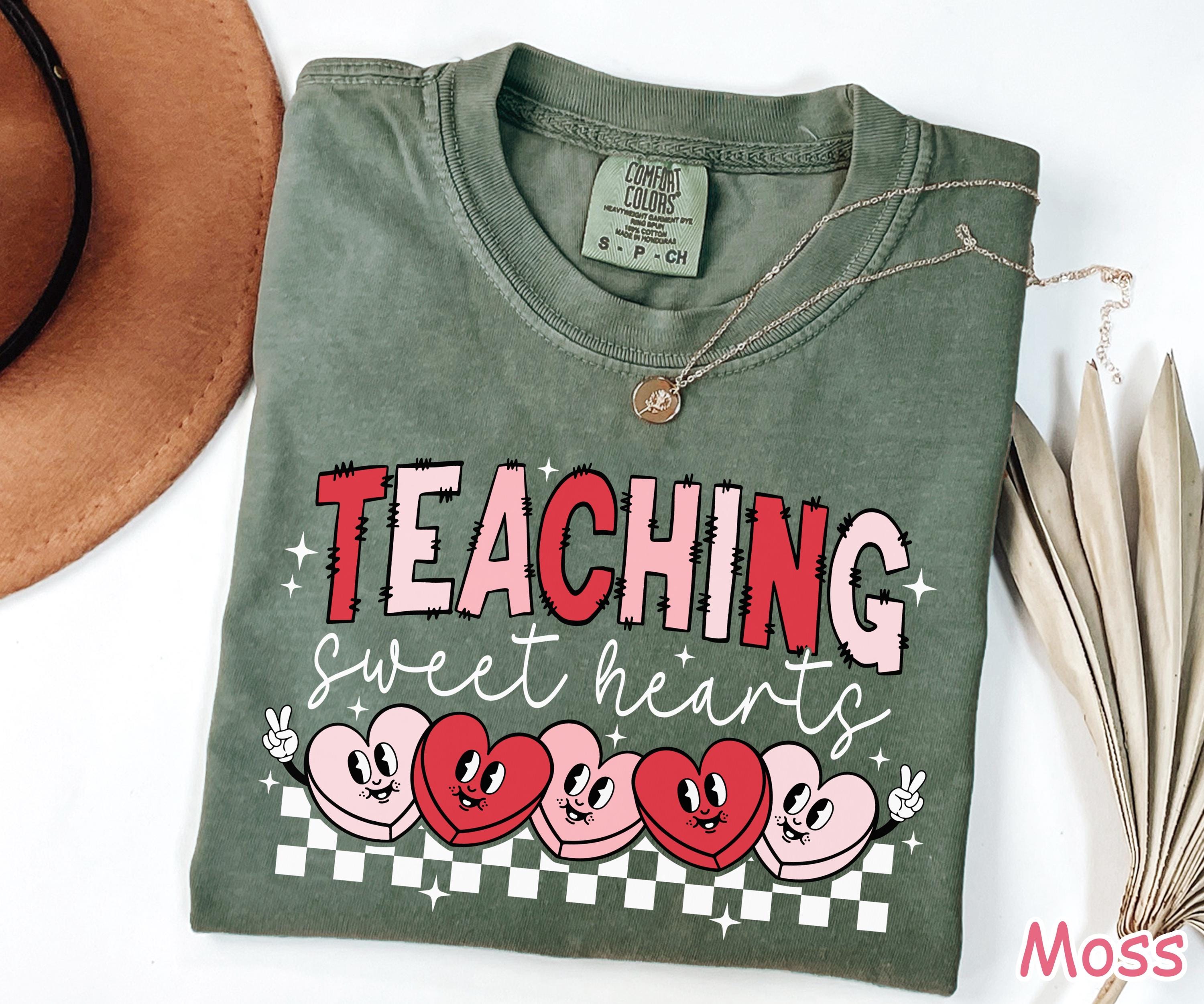 Comfort Colors® Valentines Day Teacher Shirt Teaching Sweethearts Teacher Tee Valentine Gift for Teacher Cute Love Hearts Teacher Shirt