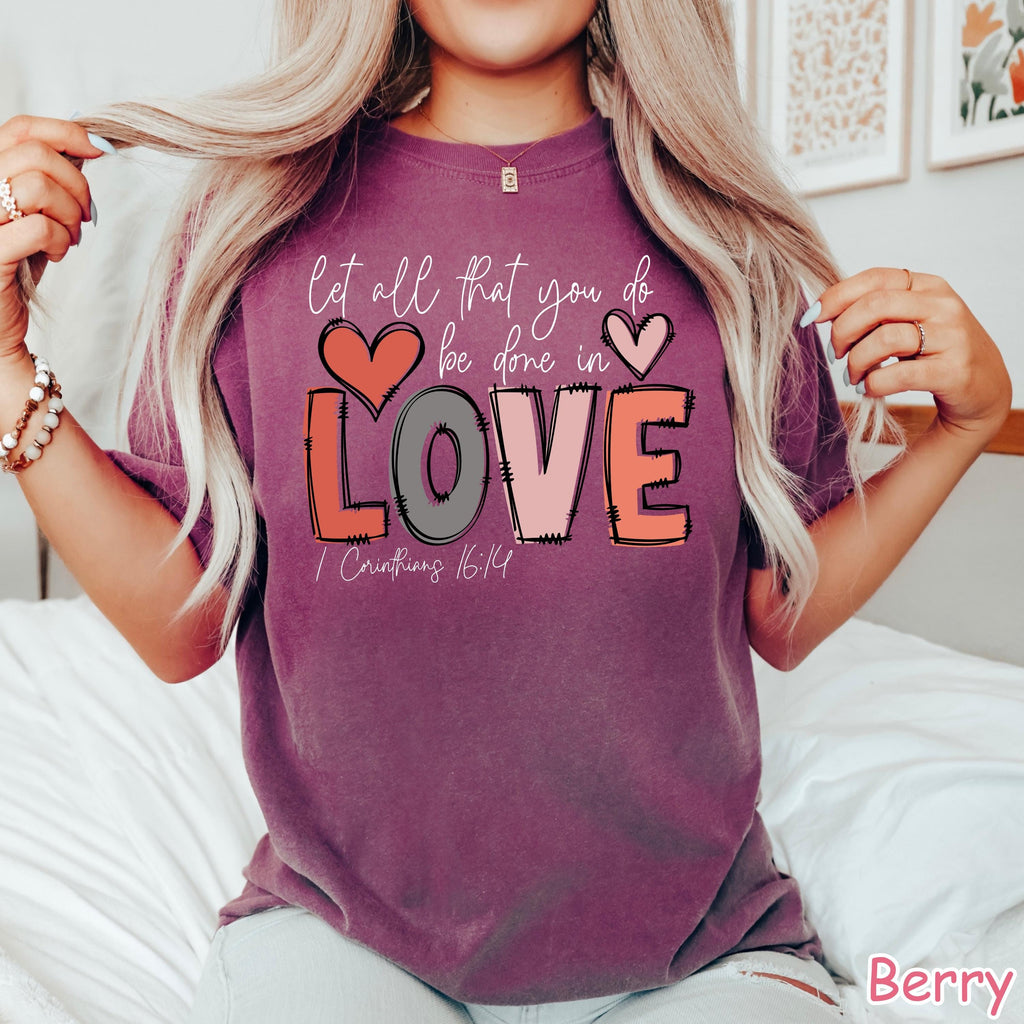 Comfort Colors® Christian Valentine's Day Shirt Faith Valentine Gift for Women Bible Verse Tee Christian Gifts Jesus Apparel Cute Love Shirt