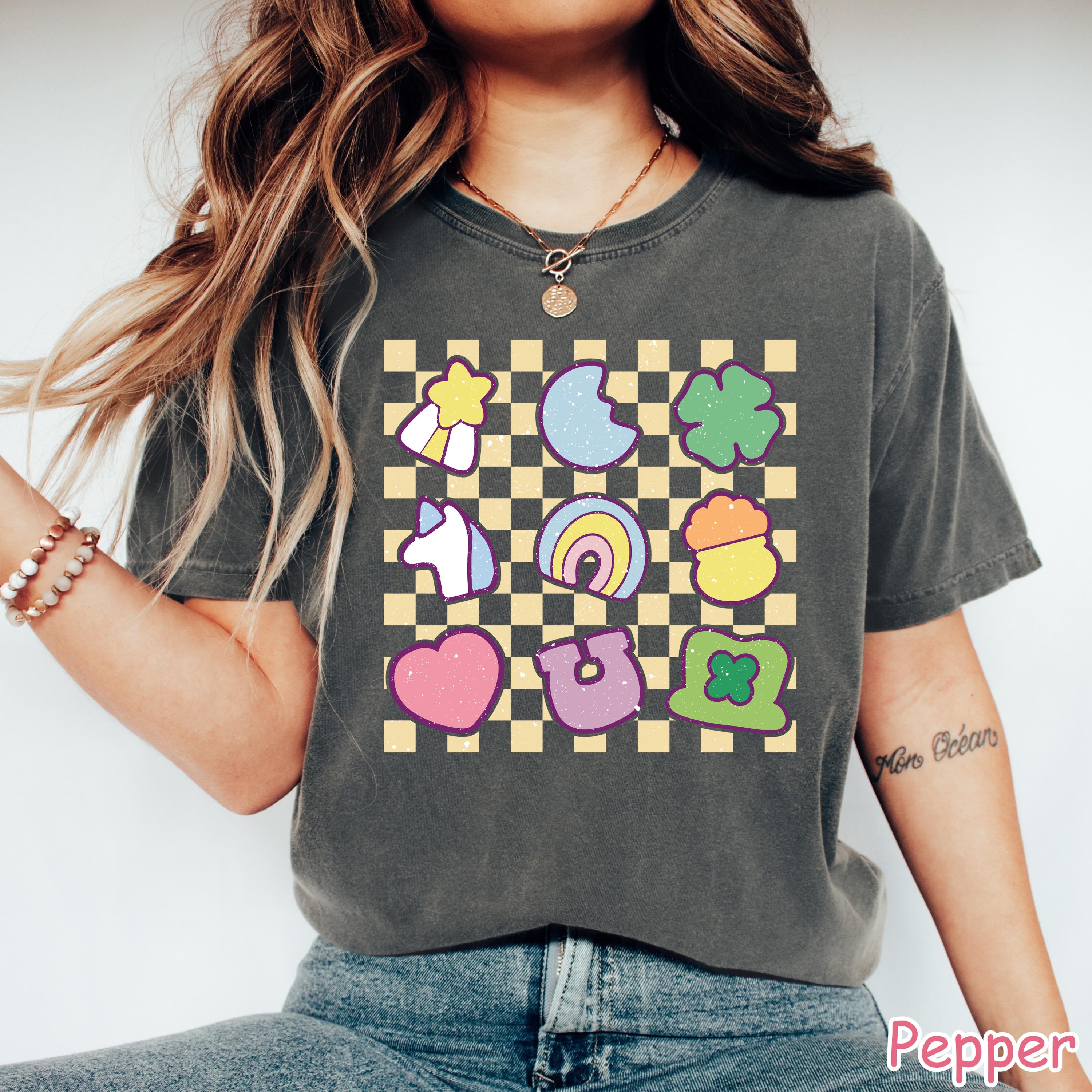 Comfort Colors® Retro Lucky Charm Shirt, Shamrock Rainbow Shirt, Womens St Patricks Day Shirt, Cute Irish Shirt, St Patty's Good Luck Shirt