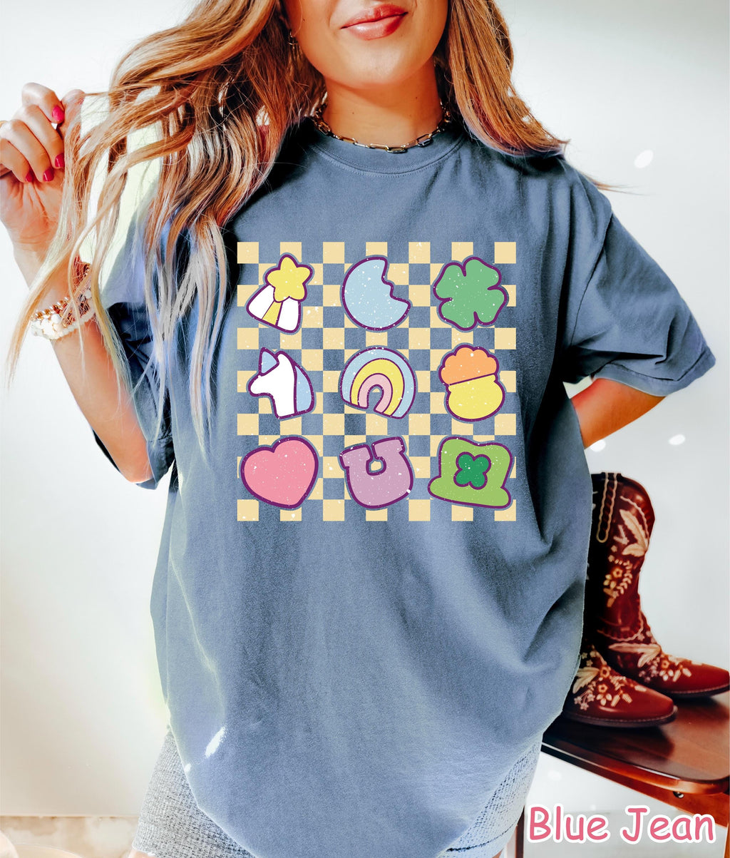 Comfort Colors® Retro Lucky Charm Shirt, Shamrock Rainbow Shirt, Womens St Patricks Day Shirt, Cute Irish Shirt, St Patty's Good Luck Shirt