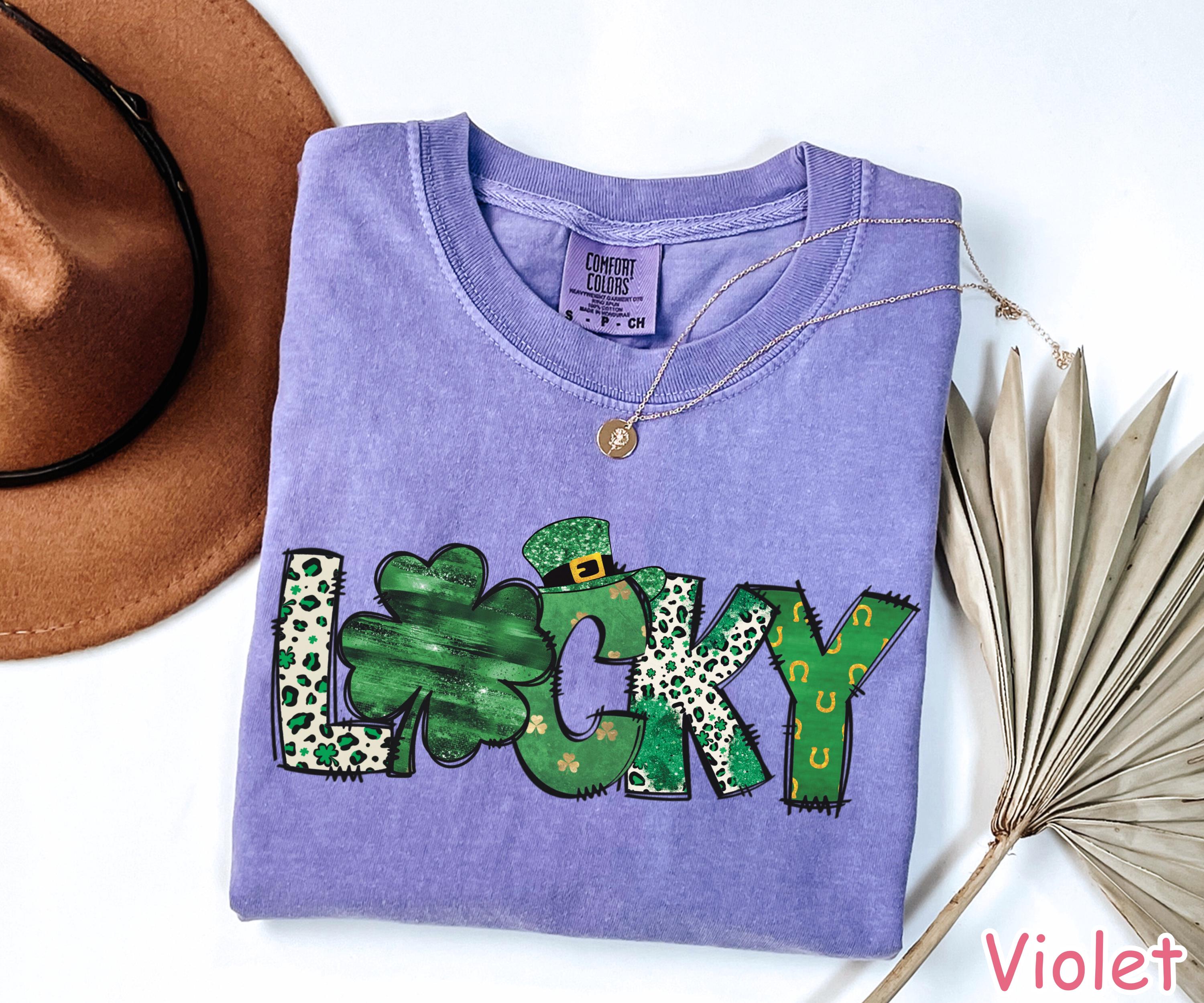 Comfort Colors® Retro Lucky Shirt, Cute St Patricks Day Shirt, Womens Shenanigans Shirt, Shamrock Shirt, Irish T-Shirt St Patricks Day Gift