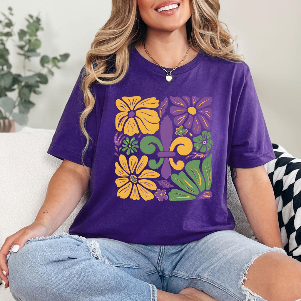 Boho Mardi Gras Shirt, Retro Mardi Gras Shirts, Louisiana Crawfish Festival Tshirt, New Orleans Carnival Bow Shirt, Mardi Gras Party T-shirt