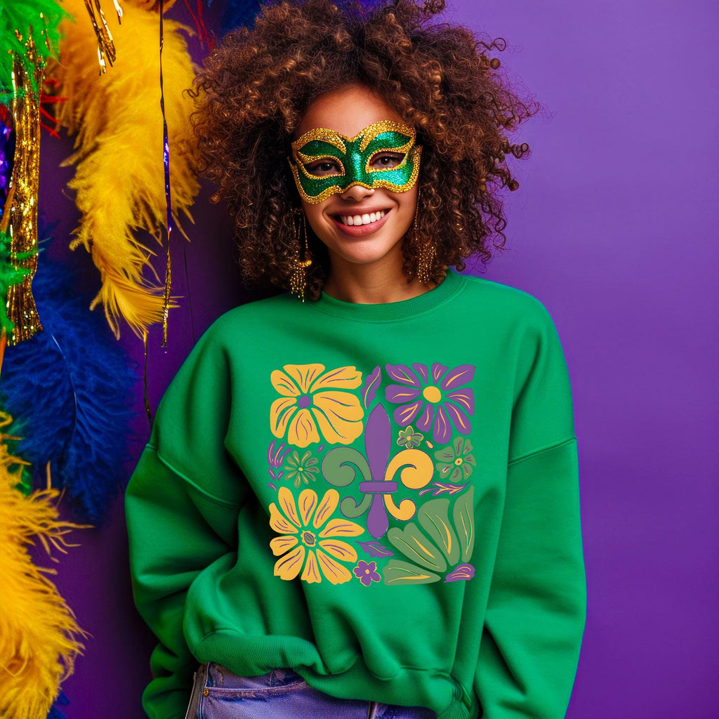 Boho Mardi Gras Shirt, Retro Mardi Gras Shirts, Louisiana Crawfish Festival Tshirt, New Orleans Carnival Bow Shirt, Mardi Gras Party T-shirt