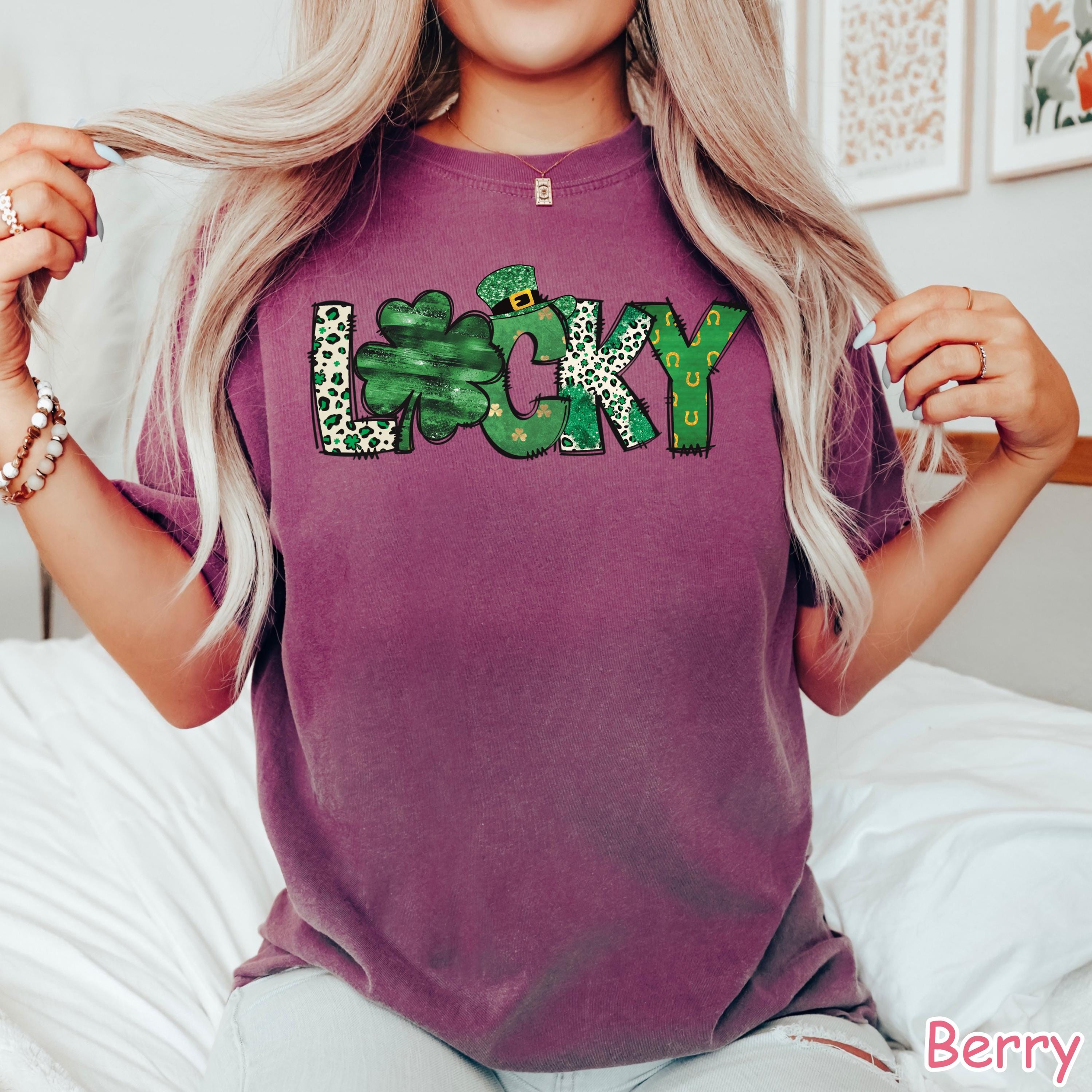 Comfort Colors® Retro Lucky Shirt, Cute St Patricks Day Shirt, Womens Shenanigans Shirt, Shamrock Shirt, Irish T-Shirt St Patricks Day Gift