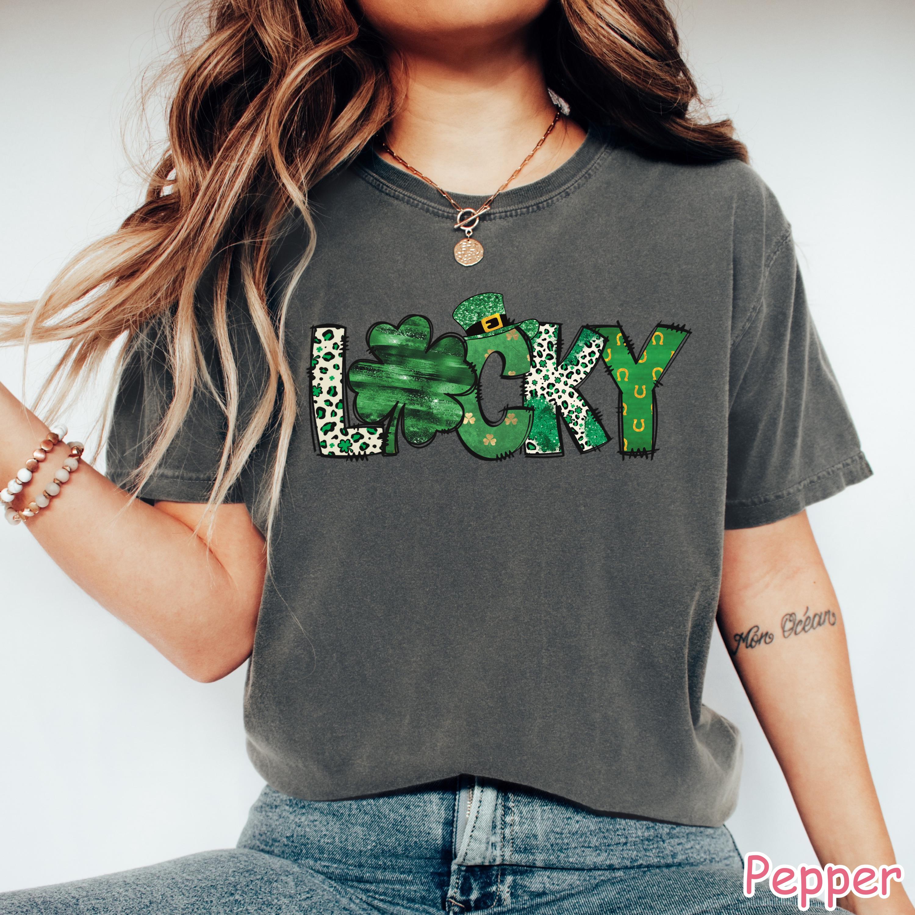 Comfort Colors® Retro Lucky Shirt, Cute St Patricks Day Shirt, Womens Shenanigans Shirt, Shamrock Shirt, Irish T-Shirt St Patricks Day Gift