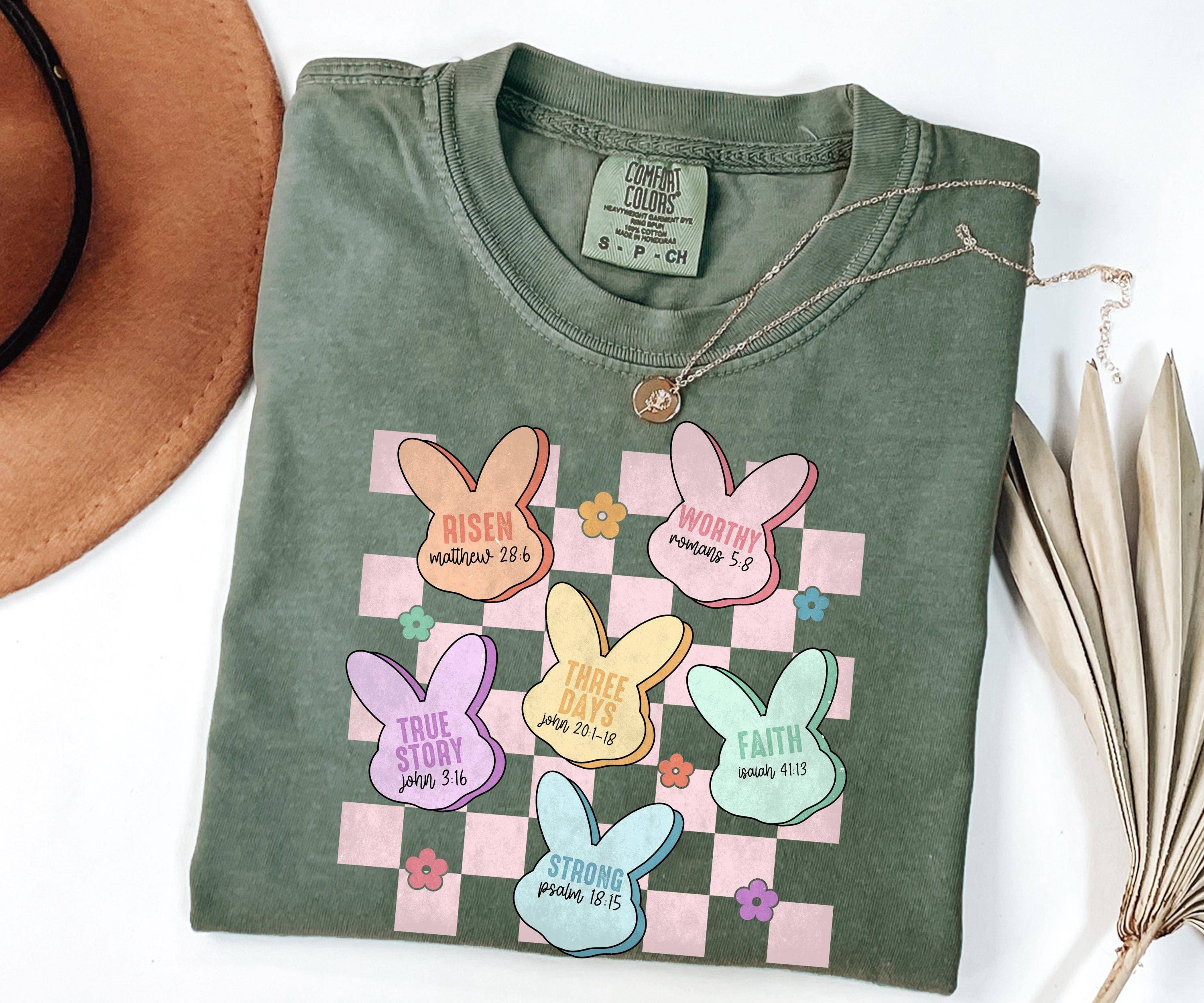 Comfort Colors® Christian Easter Shirt, Womens Easter Bunny Faith Shirt, Religious Easter Shirt Easter Day Christian Gift Jesus Easter Shirt