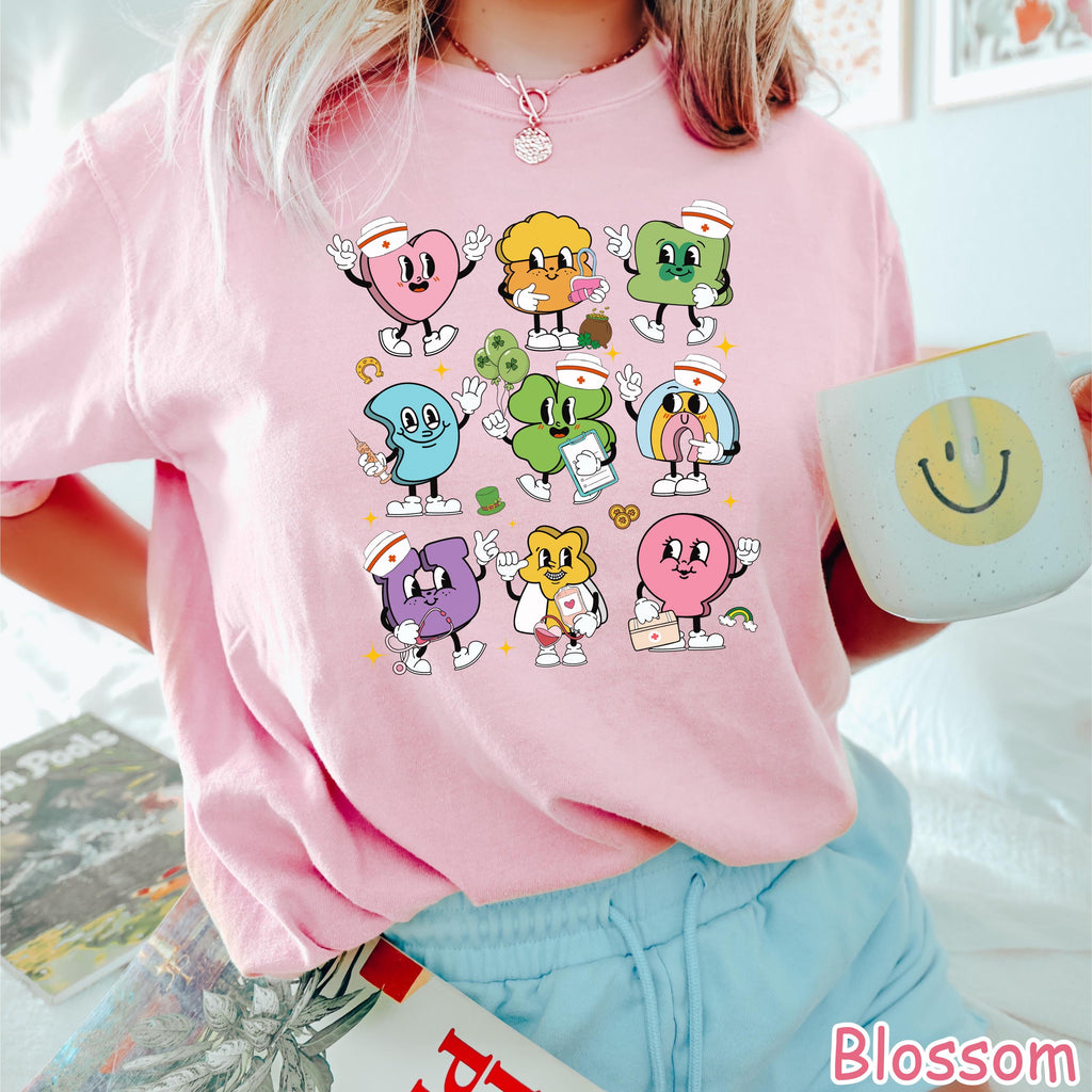 Comfort Colors® St Patricks Day Nurse Shirt, Nurse Shamrock Shirt, St Patricks Day Nurse Gift, Lucky Charm Nursing T-Shirt, Gifts for Nurses