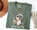 Comfort Colors® Booktrovert Shirt Book Lover Gift Cute Raccoon Reading Books Shirt Bookish Shirt for Women Gifts for Readers Book Club Tee