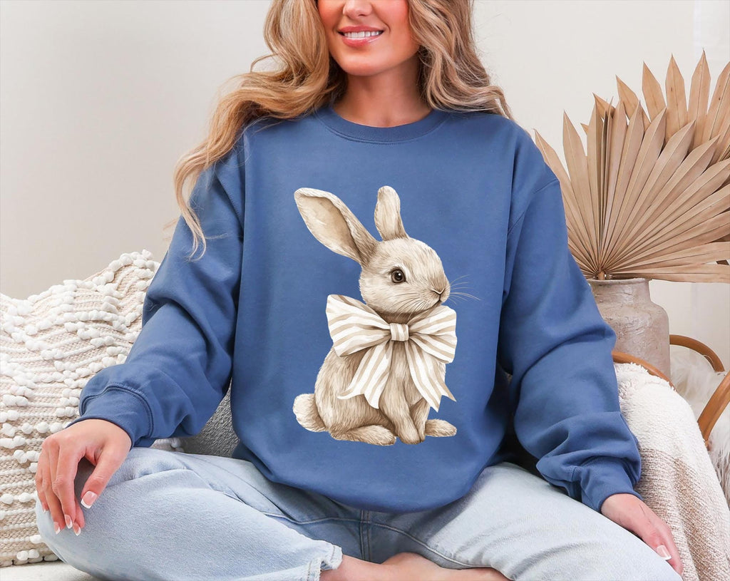 Bow Coquette Rabbit Shirt, Ladies Easter Bunny Shirt, Watercolor Easter Bunny, Brown Bunny Ears, Easter Shirts For Women Tee, Rabbit T-shirt