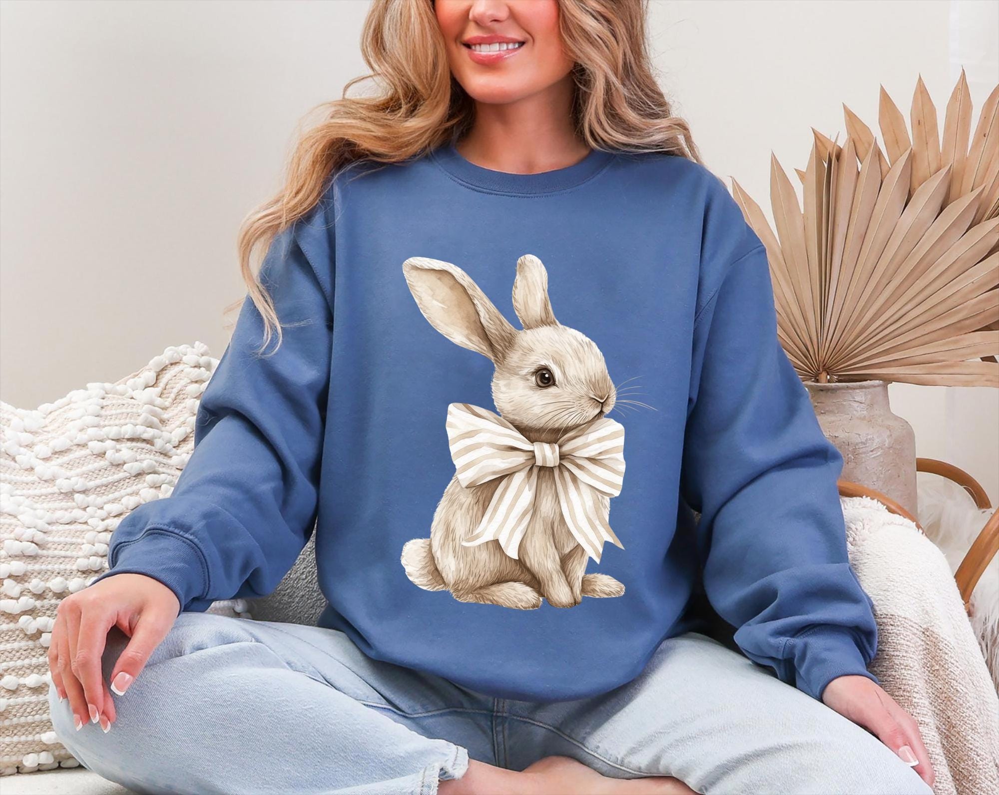 Bow Coquette Rabbit Shirt, Ladies Easter Bunny Shirt, Watercolor Easter Bunny, Brown Bunny Ears, Easter Shirts For Women Tee, Rabbit T-shirt