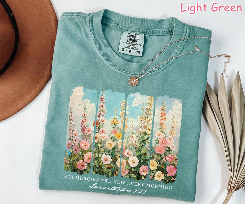 Comfort Colors® Christian Shirt His Mercies Are New Every Morning Bible Verse Shirt Religious Women Gift Faith Tee Christian Gifts Jesus Tee