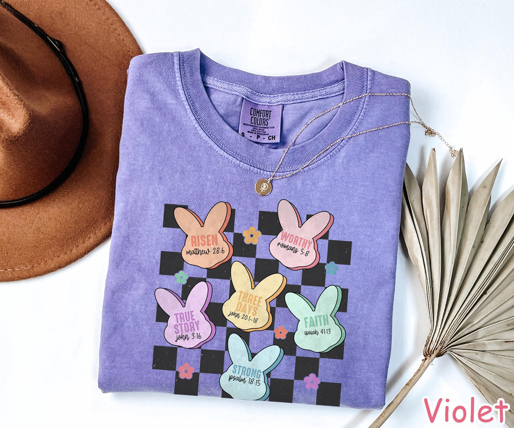 Comfort Colors® Christian Easter Shirt, Womens Easter Bunny Faith Shirt, Religious Easter Shirt Easter Day Christian Gift Jesus Easter Shirt