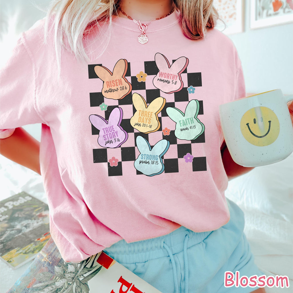 Comfort Colors® Christian Easter Shirt, Womens Easter Bunny Faith Shirt, Religious Easter Shirt Easter Day Christian Gift Jesus Easter Shirt