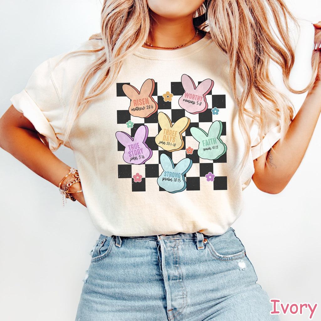 Comfort Colors® Christian Easter Shirt, Womens Easter Bunny Faith Shirt, Religious Easter Shirt Easter Day Christian Gift Jesus Easter Shirt