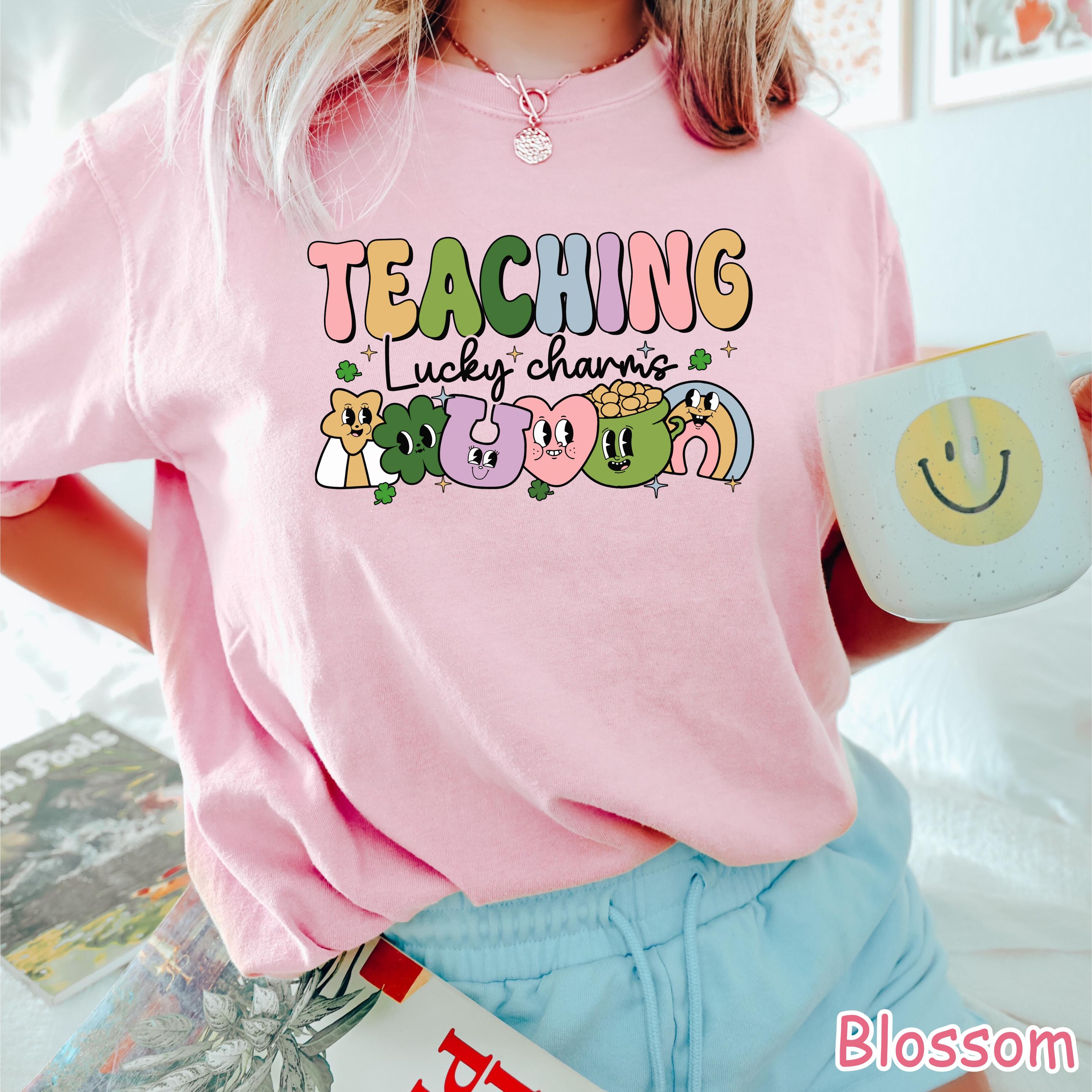 Comfort Colors® Retro St Patricks Day Teacher Shirt, Lucky Charms Teacher Shirt, Saint Patrick's Day Gift for Teacher, Cute Teaching Shirt