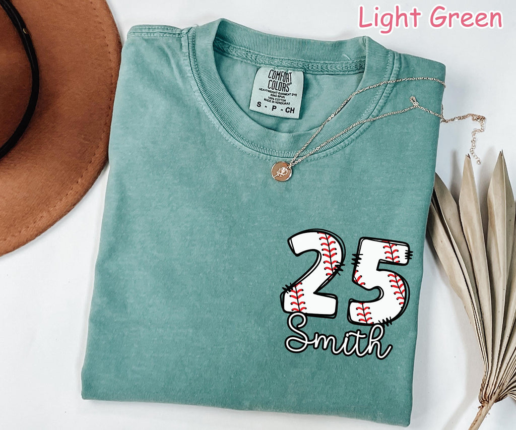 Comfort Colors® Custom Baseball Shirt for Women Personalized Baseball Number Shirt Custom Baseball Gift Sports Mom Tee Baseball Mom Shirt