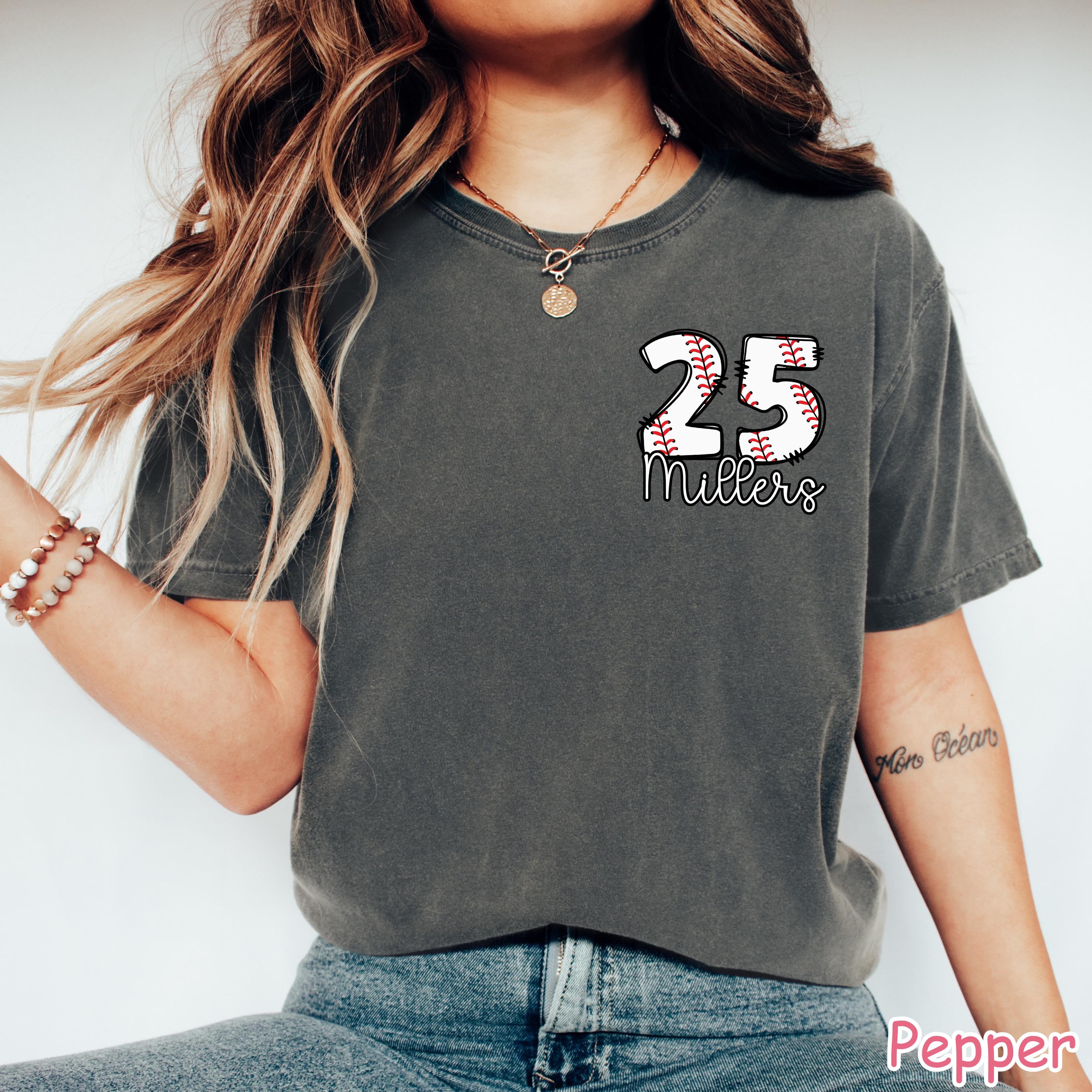 Comfort Colors® Custom Baseball Shirt for Women Personalized Baseball Number Shirt Custom Baseball Gift Sports Mom Tee Baseball Mom Shirt