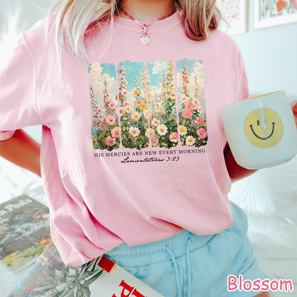 Comfort Colors® Christian Shirt His Mercies Are New Every Morning Bible Verse Shirt Religious Women Gift Faith Tee Christian Gifts Jesus Tee