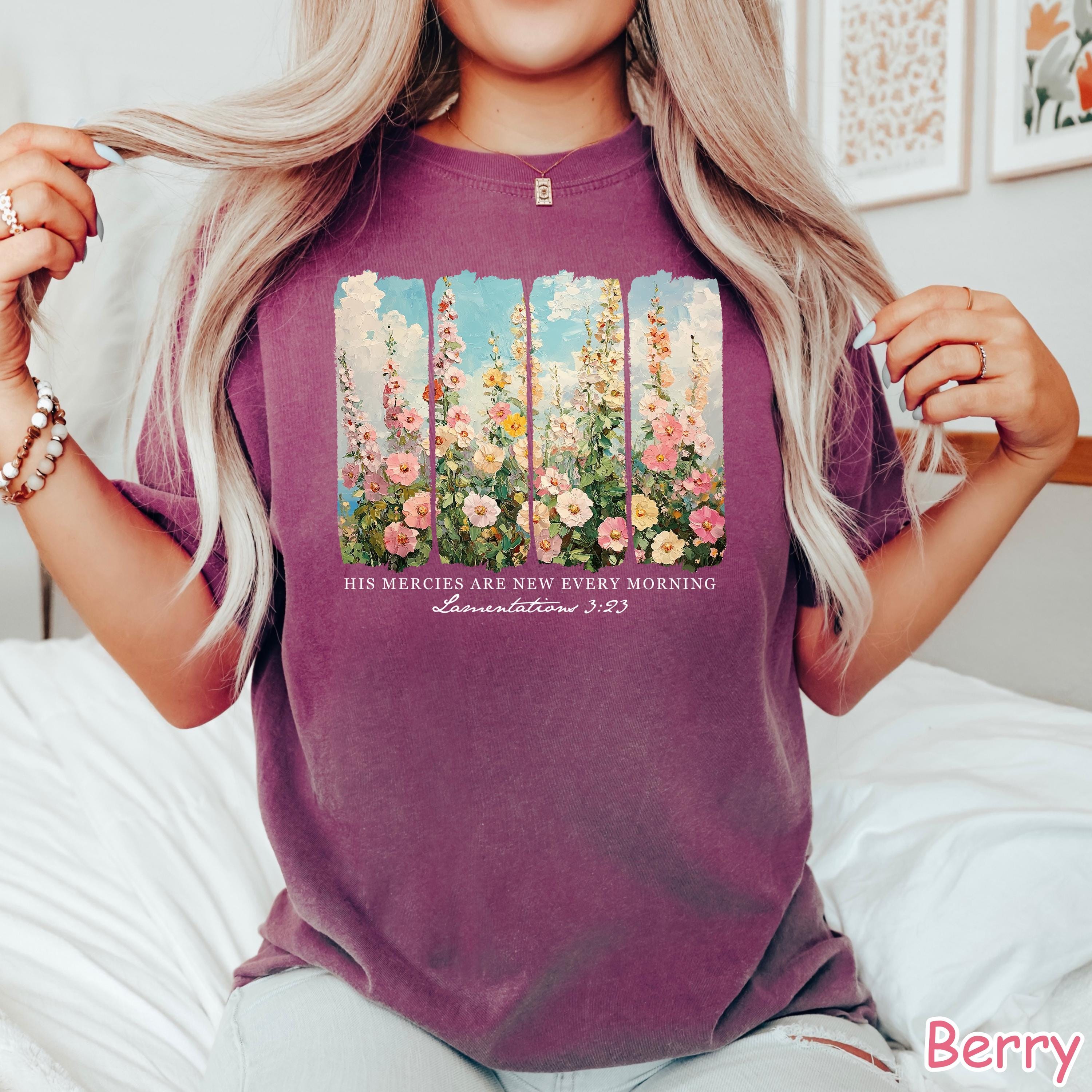 Comfort Colors® Christian Shirt His Mercies Are New Every Morning Bible Verse Shirt Religious Women Gift Faith Tee Christian Gifts Jesus Tee