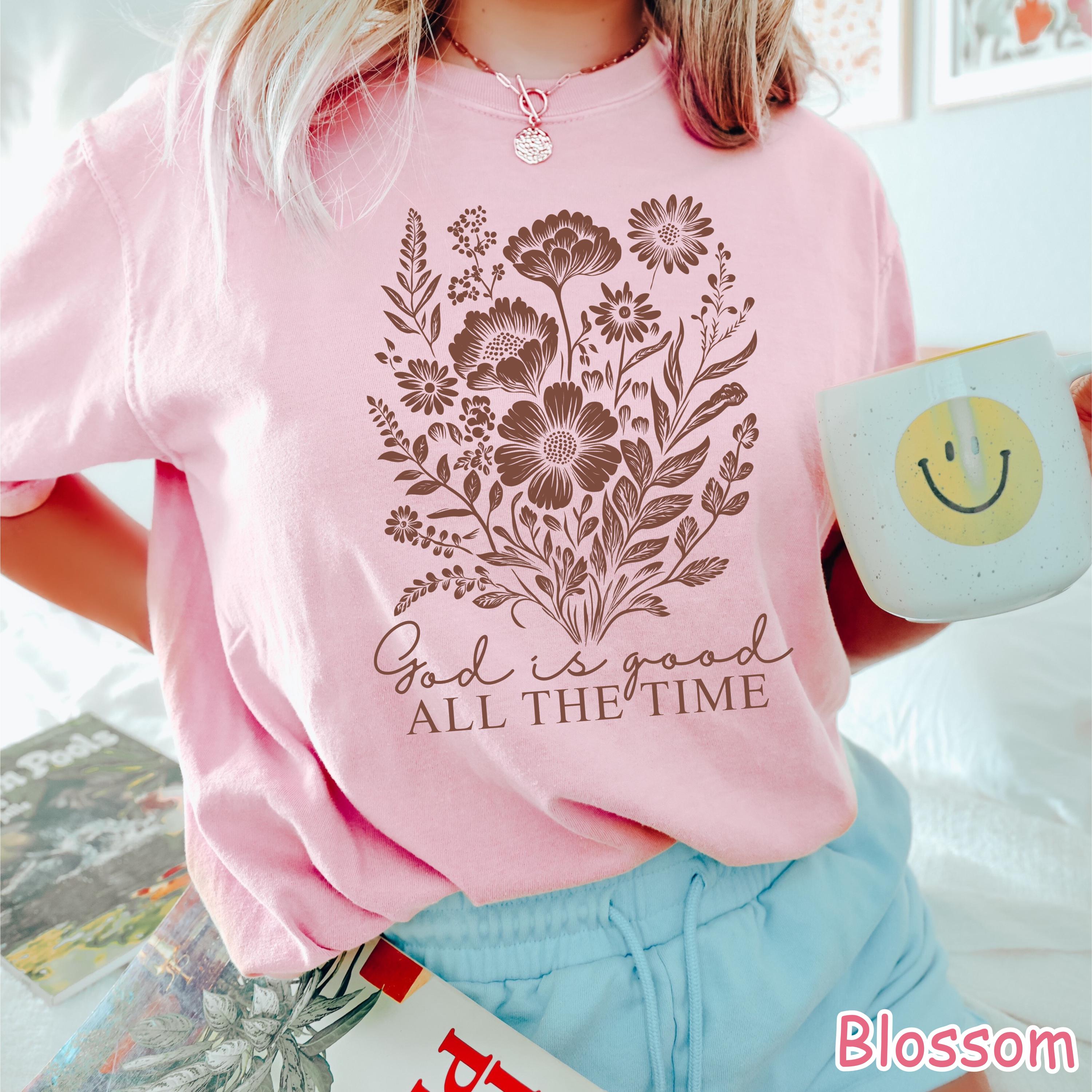 Comfort Colors® God Is Good Shirt Boho Floral Christian Shirt Bible Verse Tee Faith Shirt Religious Women Gift Vintage Floral Christian Gift