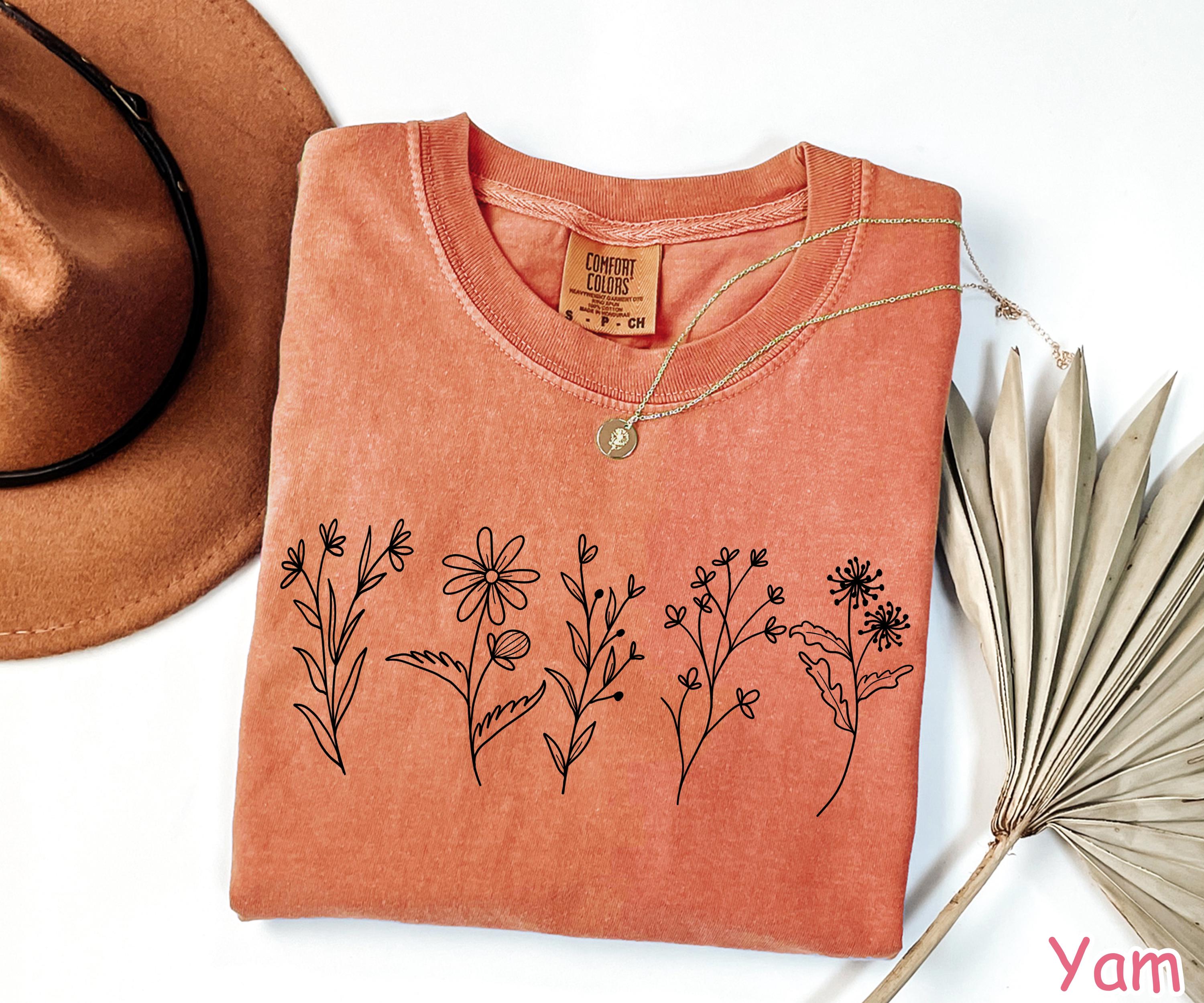 Comfort Colors® Wildflowers Shirt, Boho Floral Cottagecore Shirt, Botanical Shirt, Women's Flower Shirt, Nature Shirt, Gift for Gardener