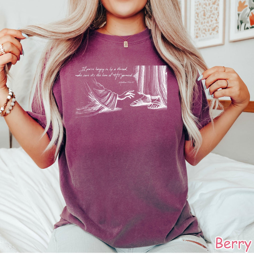 Comfort Colors® Christian Shirt Hem of His Garment Bible Verse Tee Faith Graphic Tee Religious Women Gift Jesus Apparel Inspirational Shirt