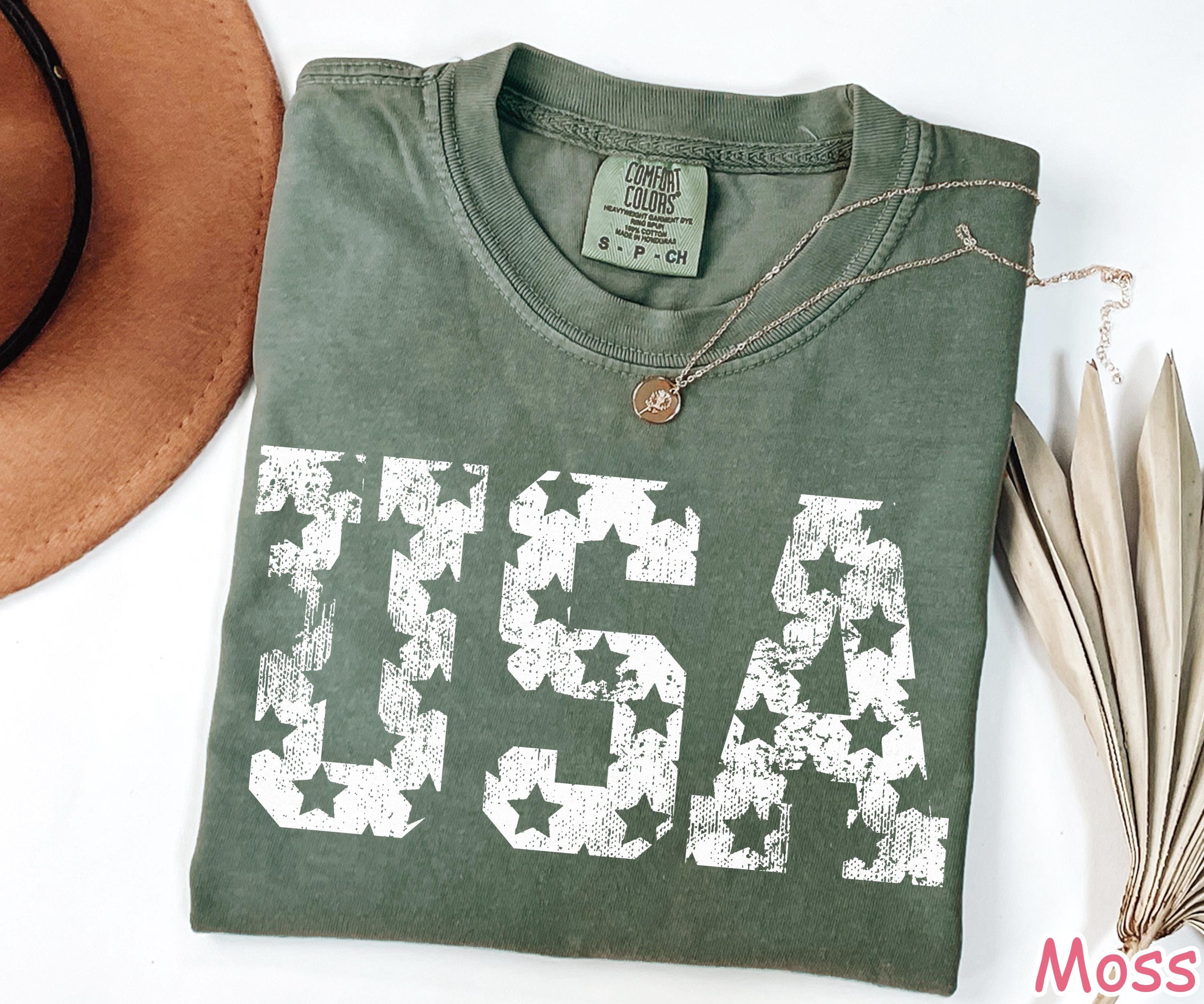 Comfort Colors® Retro USA Shirt, 4th of July Shirt, America Shirt, Trendy Fourth of July Shirt, Womens Patriotic Shirt, Independence Day Tee