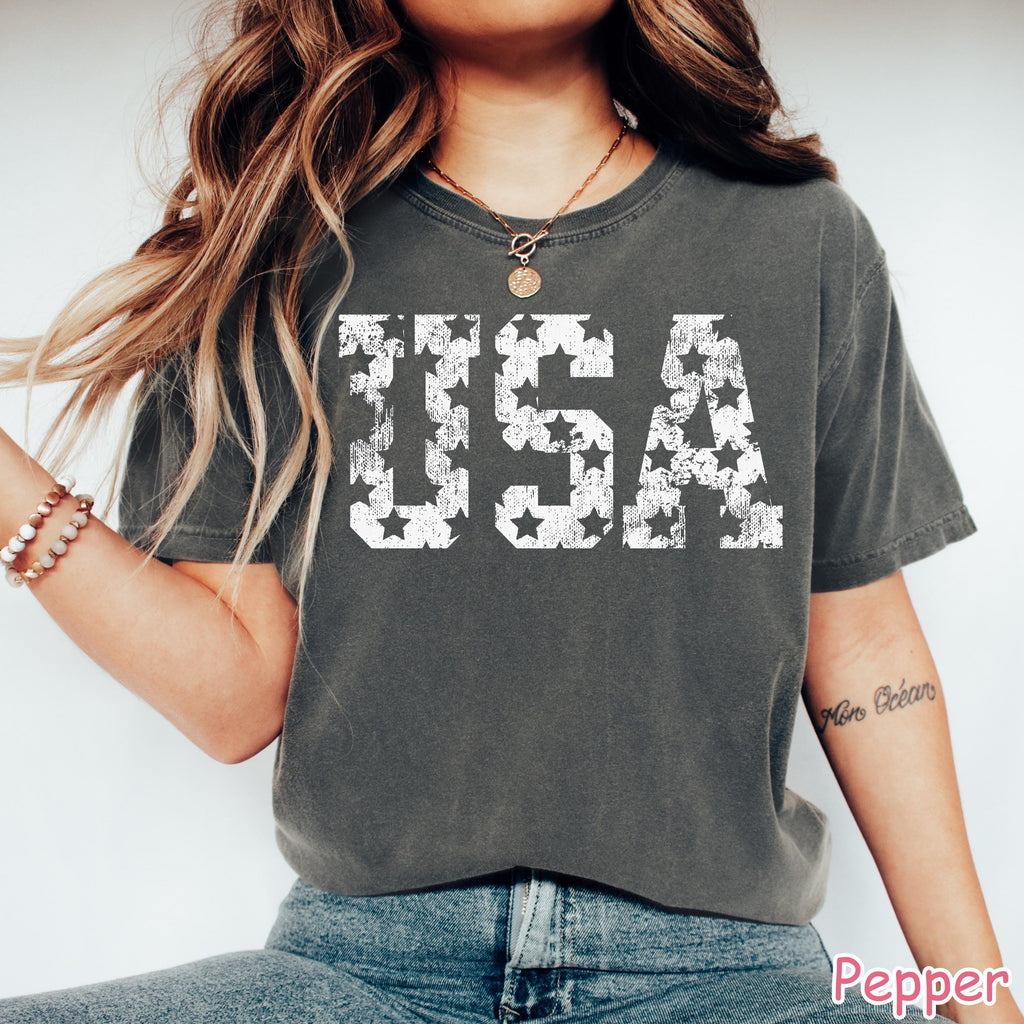 Comfort Colors® Retro USA Shirt, 4th of July Shirt, America Shirt, Trendy Fourth of July Shirt, Womens Patriotic Shirt, Independence Day Tee