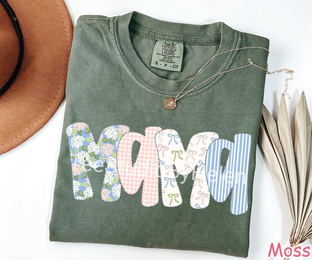 Comfort Colors® Floral Mama Shirt, Unique Mothers Day Gift, Trendy Spring Floral Mom Shirt, Coquette Mama Tee Cute Gift for Mom New Mom Gift