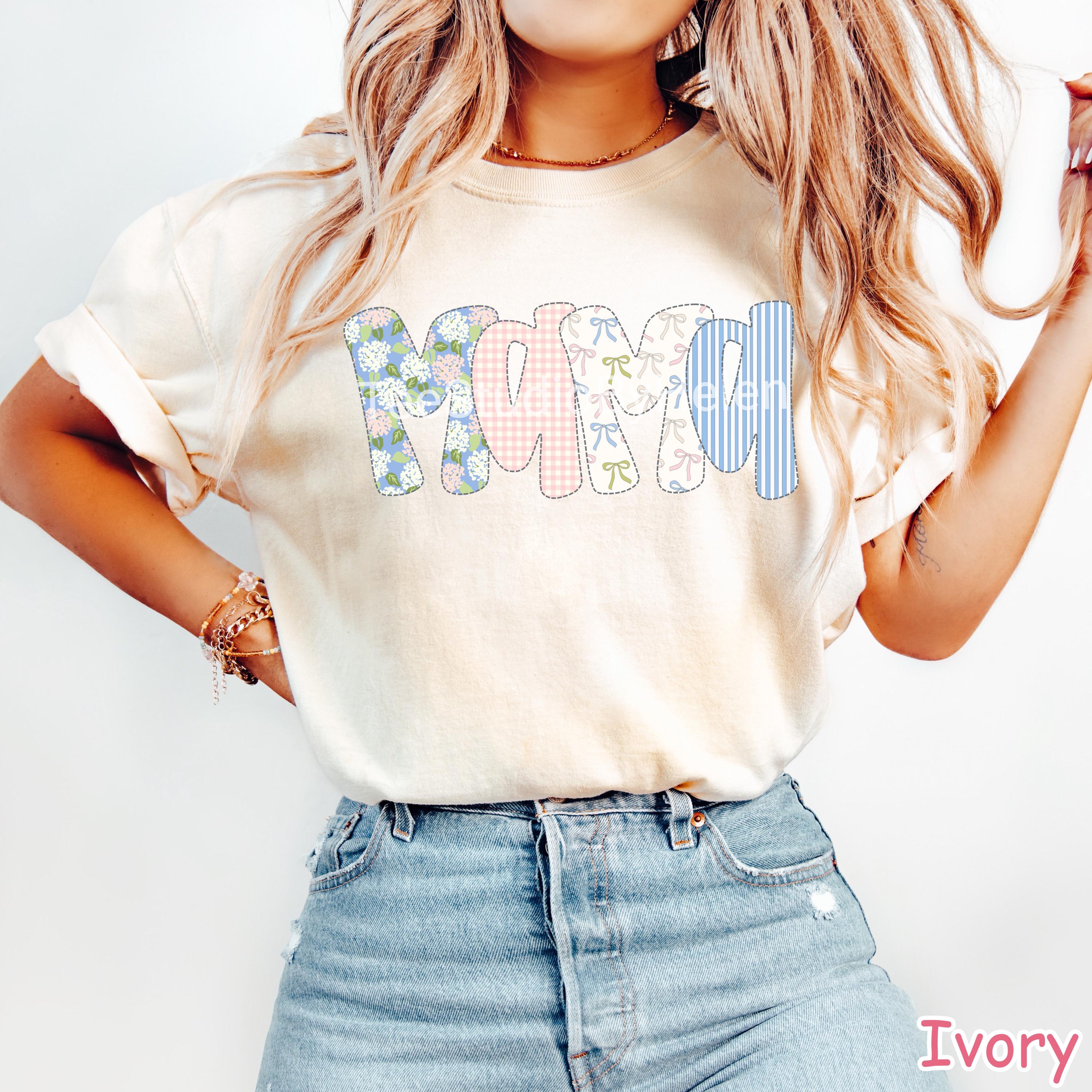 Comfort Colors® Floral Mama Shirt, Unique Mothers Day Gift, Trendy Spring Floral Mom Shirt, Coquette Mama Tee Cute Gift for Mom New Mom Gift